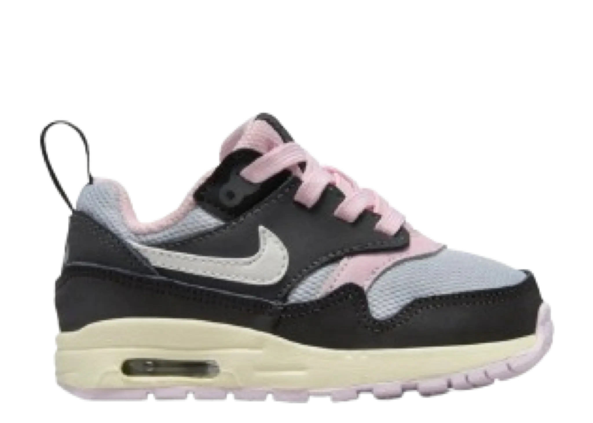 Nike Air Max 1 EasyOn Black Anthracite Pink Foam Summit White (Toddler)