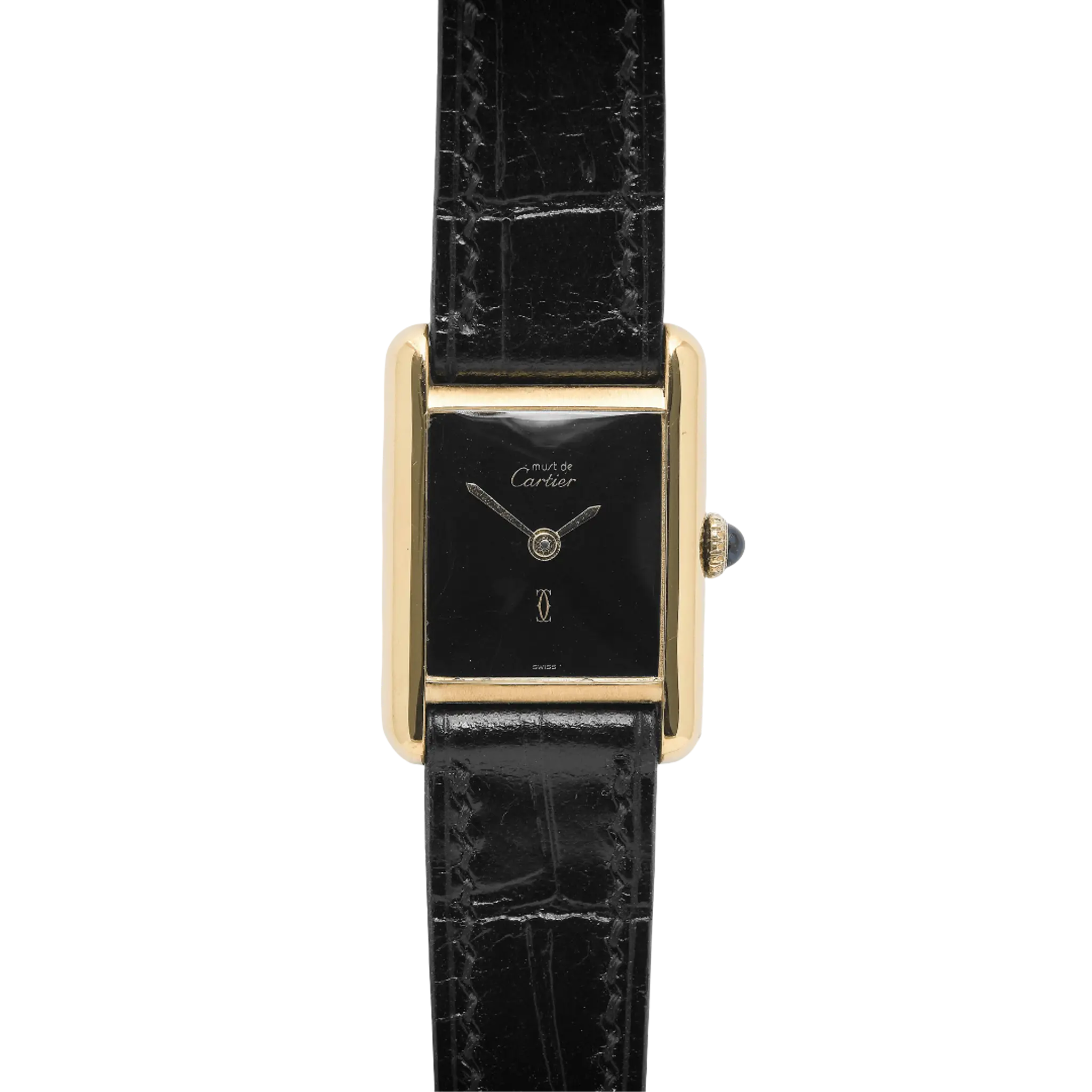 Cartier Tank Must Vermeil Black Dial Manual Winding