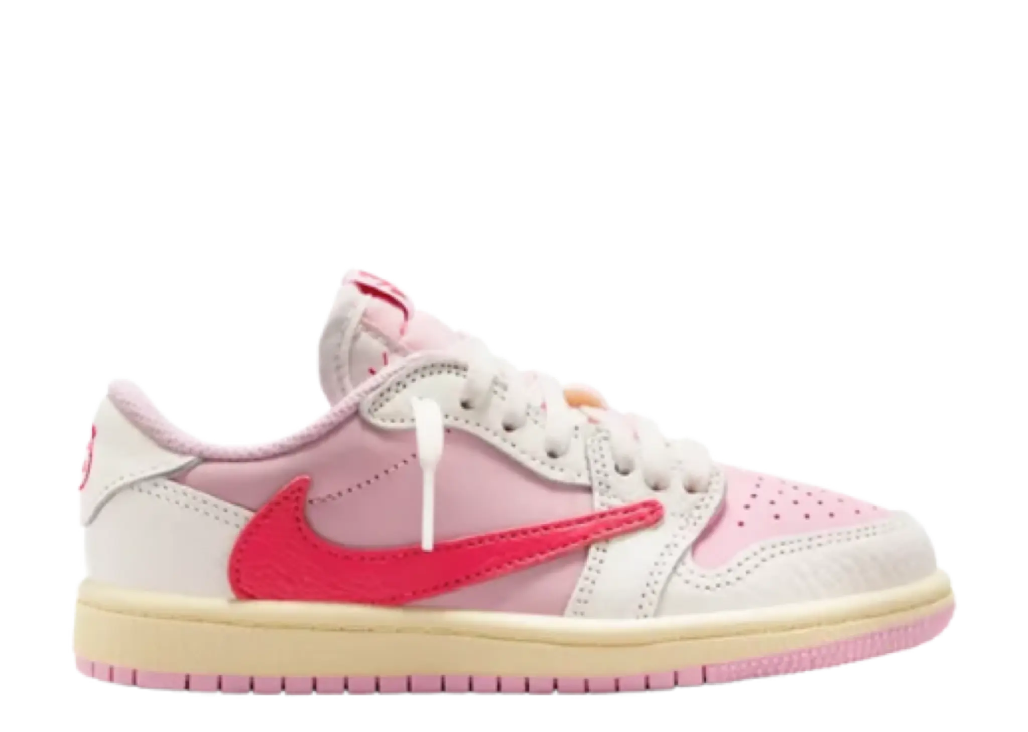 Air Jordan 1 Retro Low OG SP Travis Scott Sail Tropical Pink (Pre-School)