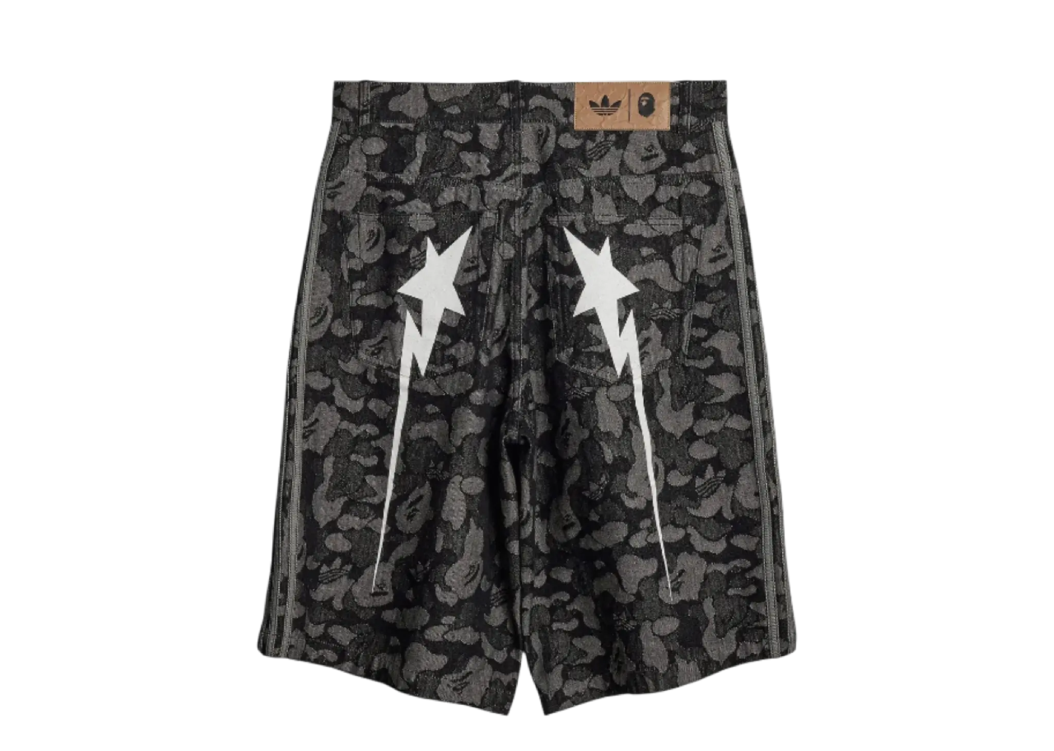 Adidas x BAPE Shark Denim Jorts Shorts Black - photo 2