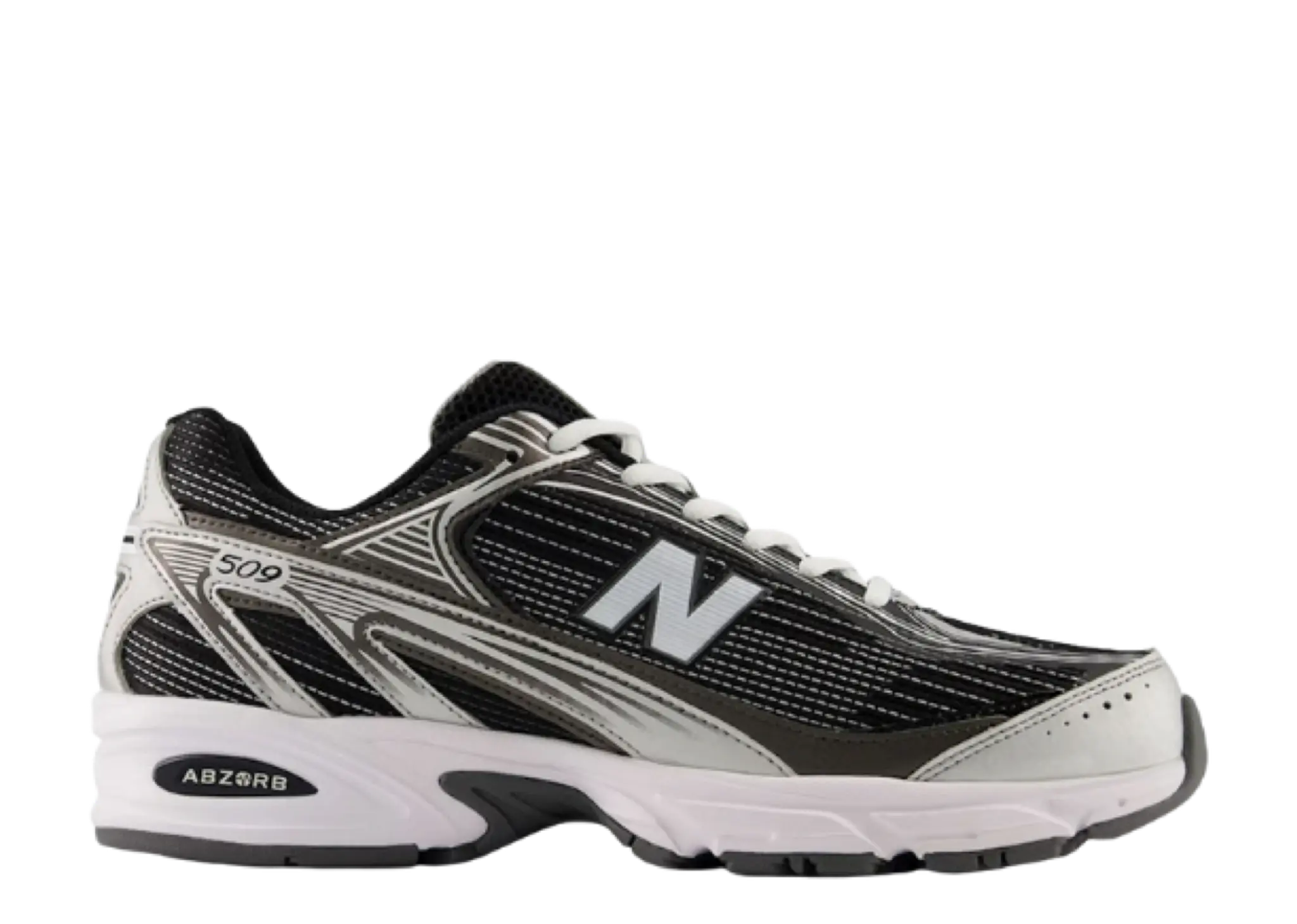 New Balance 509 Black White Silver Metallic