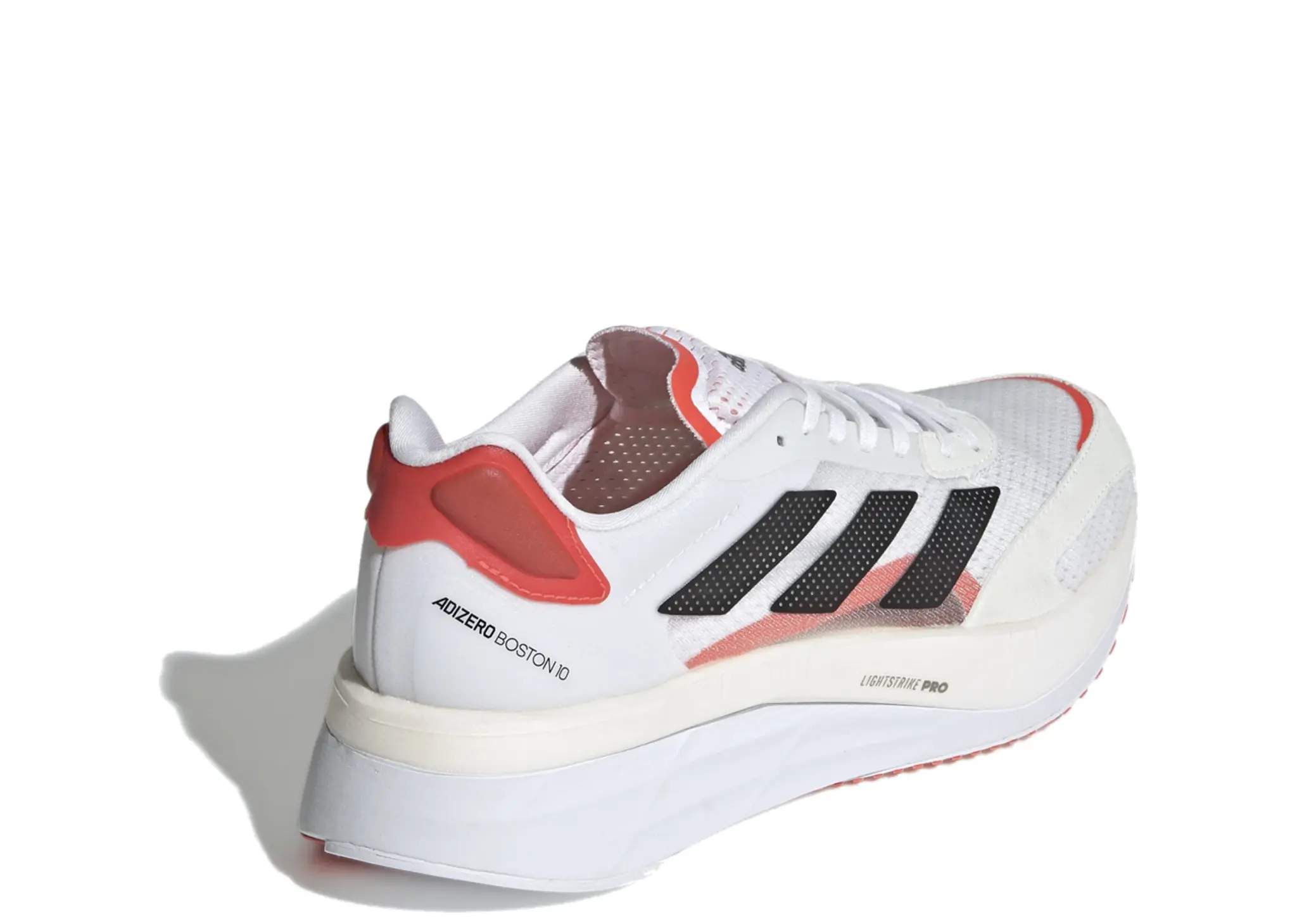 Adidas Adizero Boston 10 White Black Solar Red (Women's) - photo 3