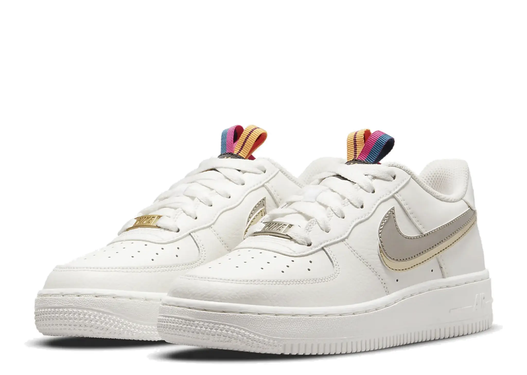 Nike Air Force 1 LV8 Double Swoosh Gold Silver (Grade School) - photo 2