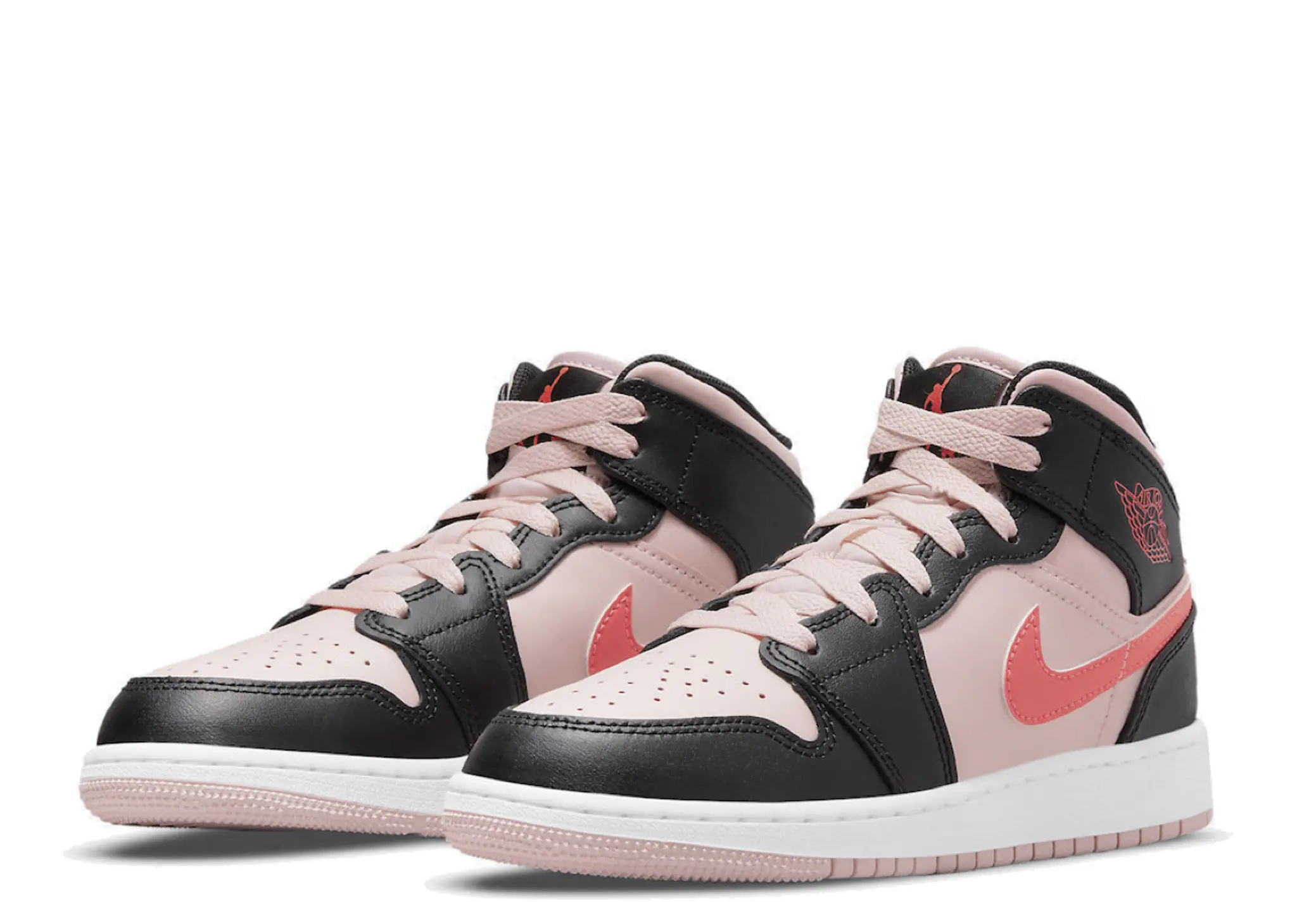Air Jordan 1 Mid Black Pink Crimson (Grade School) - photo 2
