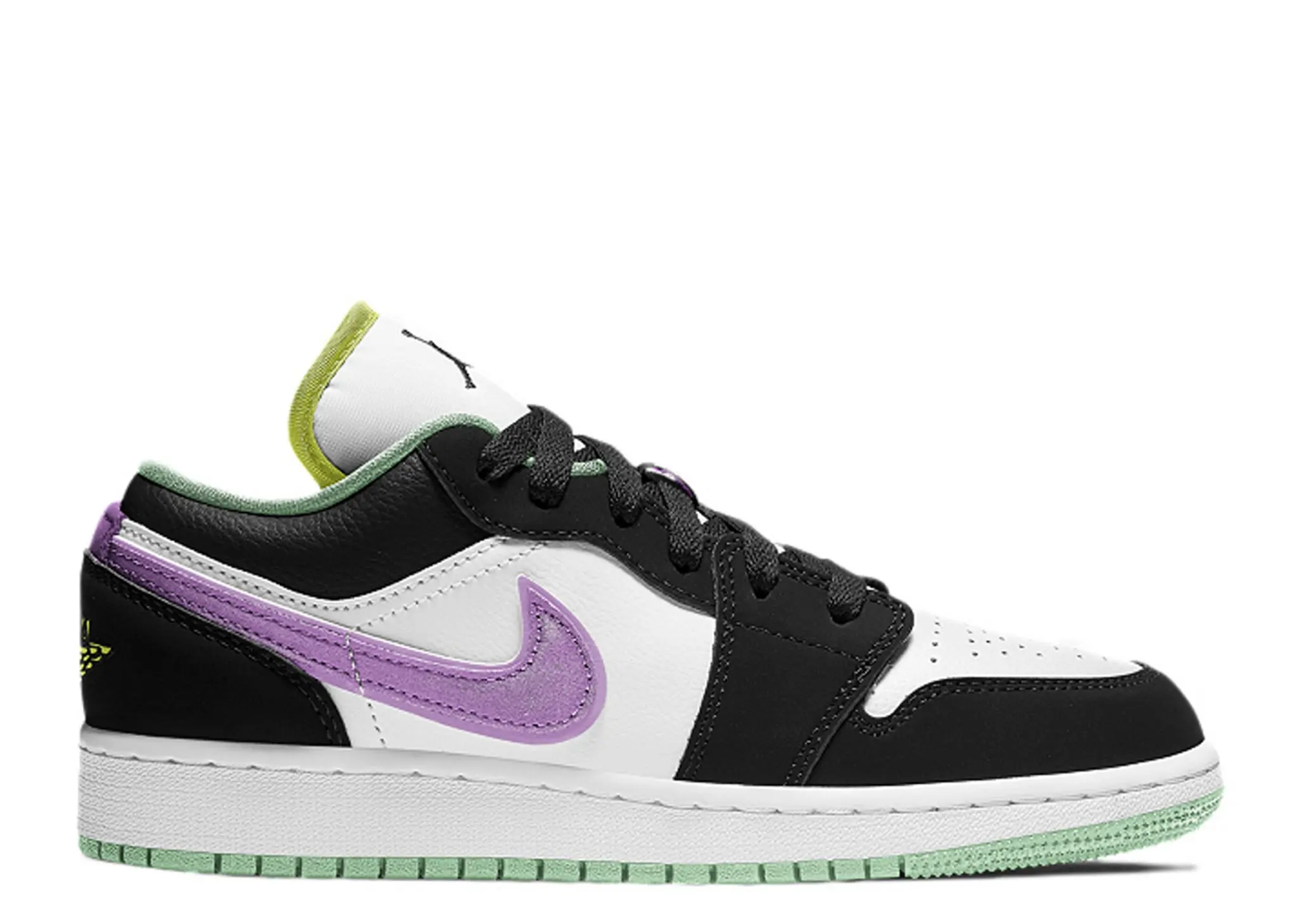 Air Jordan 1 Low Black White Purple (Grade School)