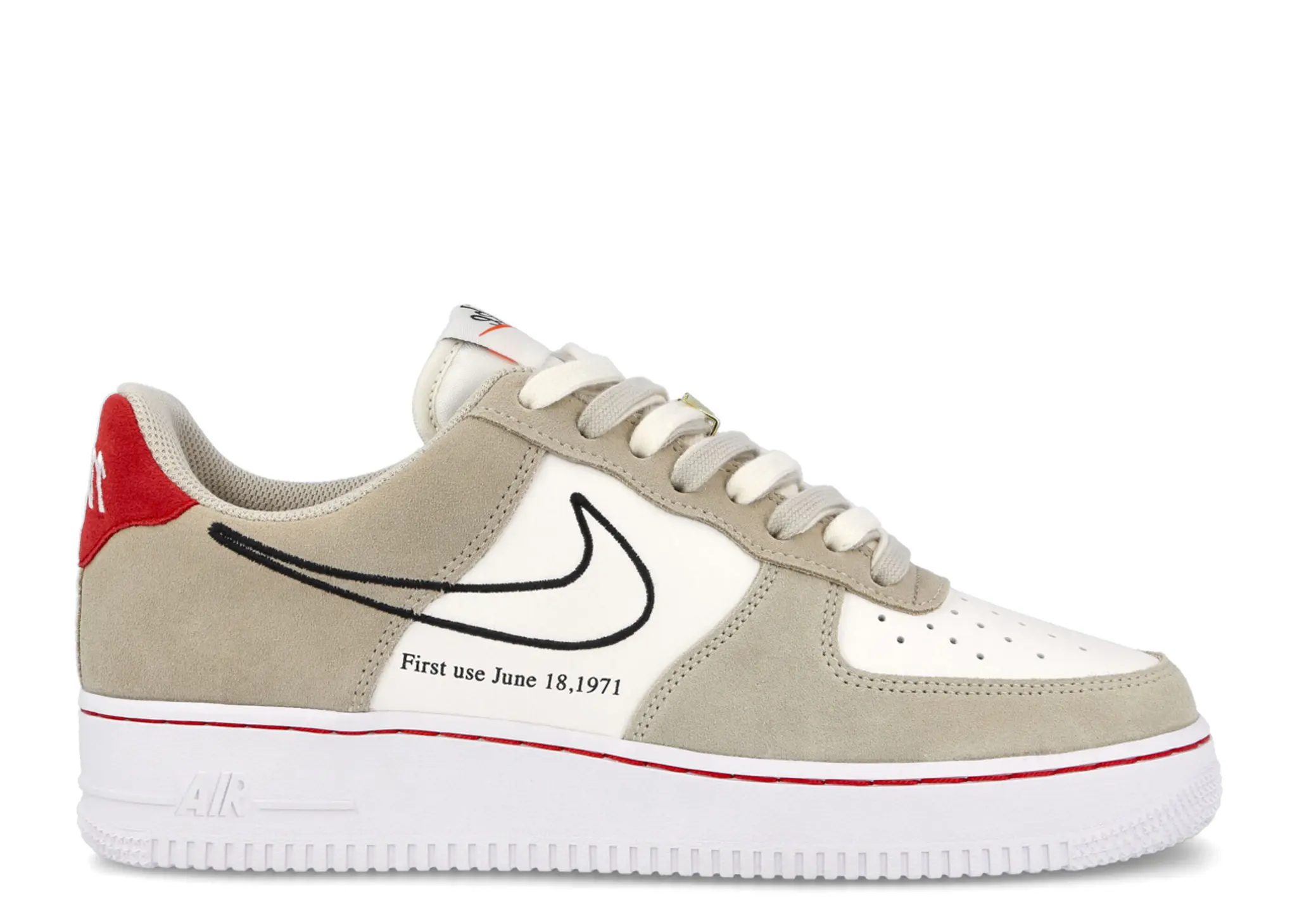Nike Air Force 1 Low First Use Light Sail Red