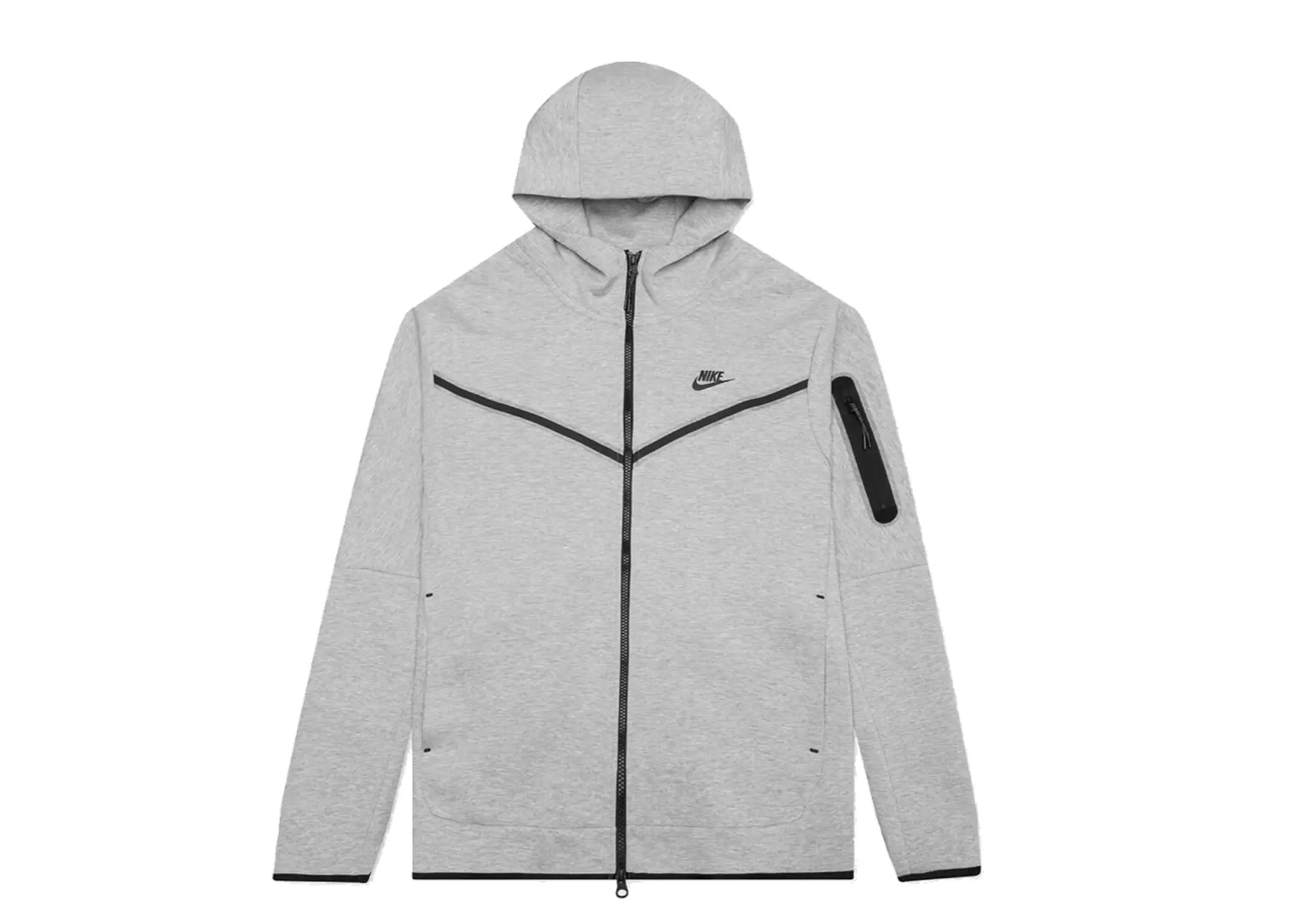 Nike Tech Fleece Full Zip Hoodie Heather Grey Black