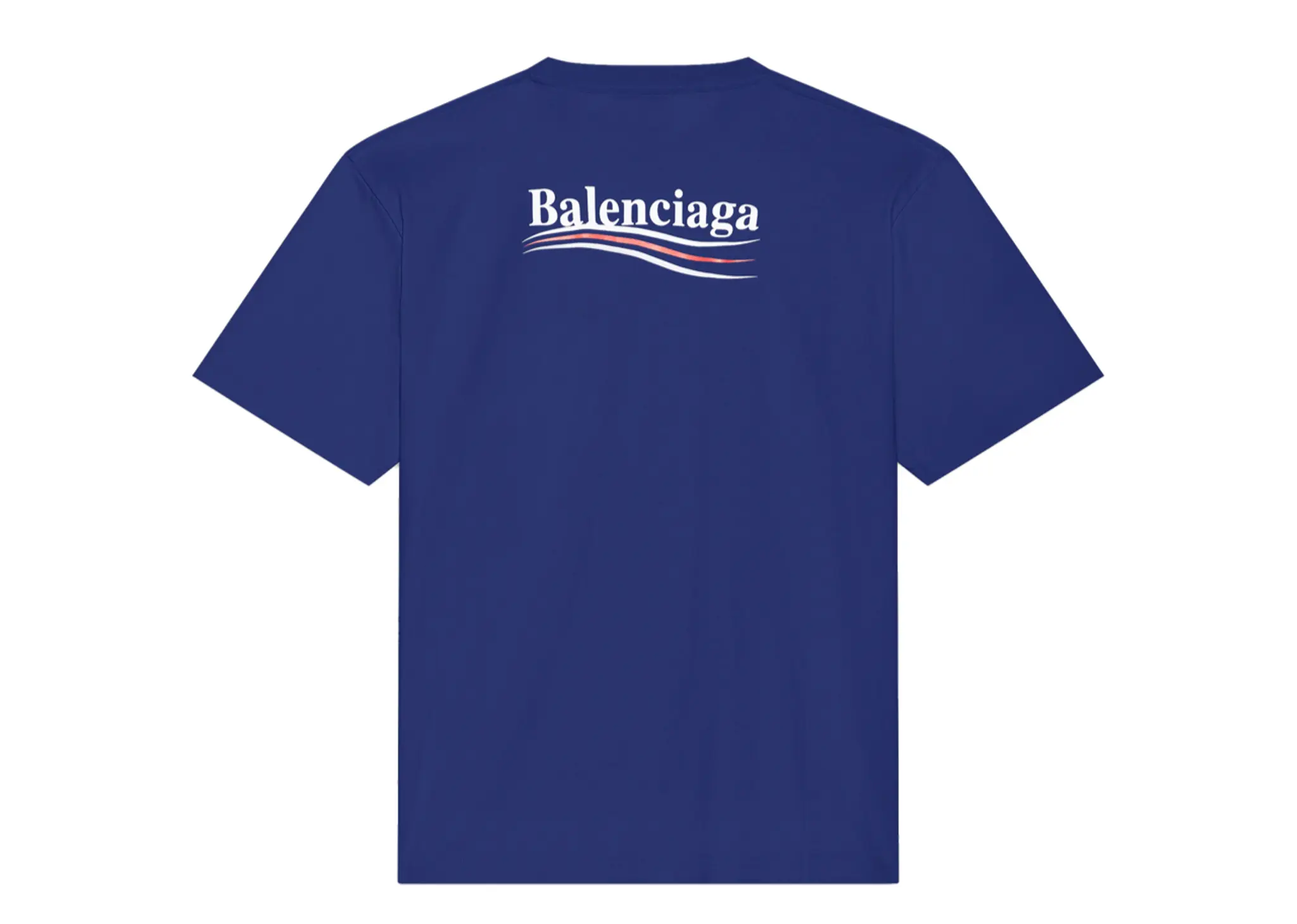 Balenciaga Political Campaign Large Fit T-Shirt Pacific Blue White - photo 2