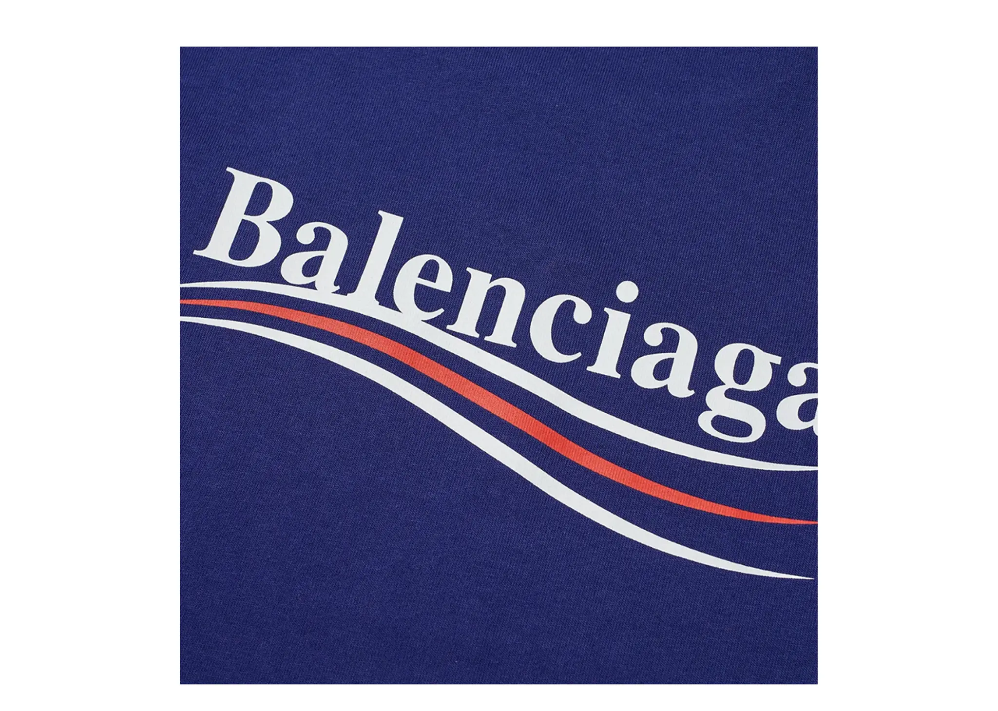 Balenciaga Political Campaign Large Fit T-Shirt Pacific Blue White - photo 3