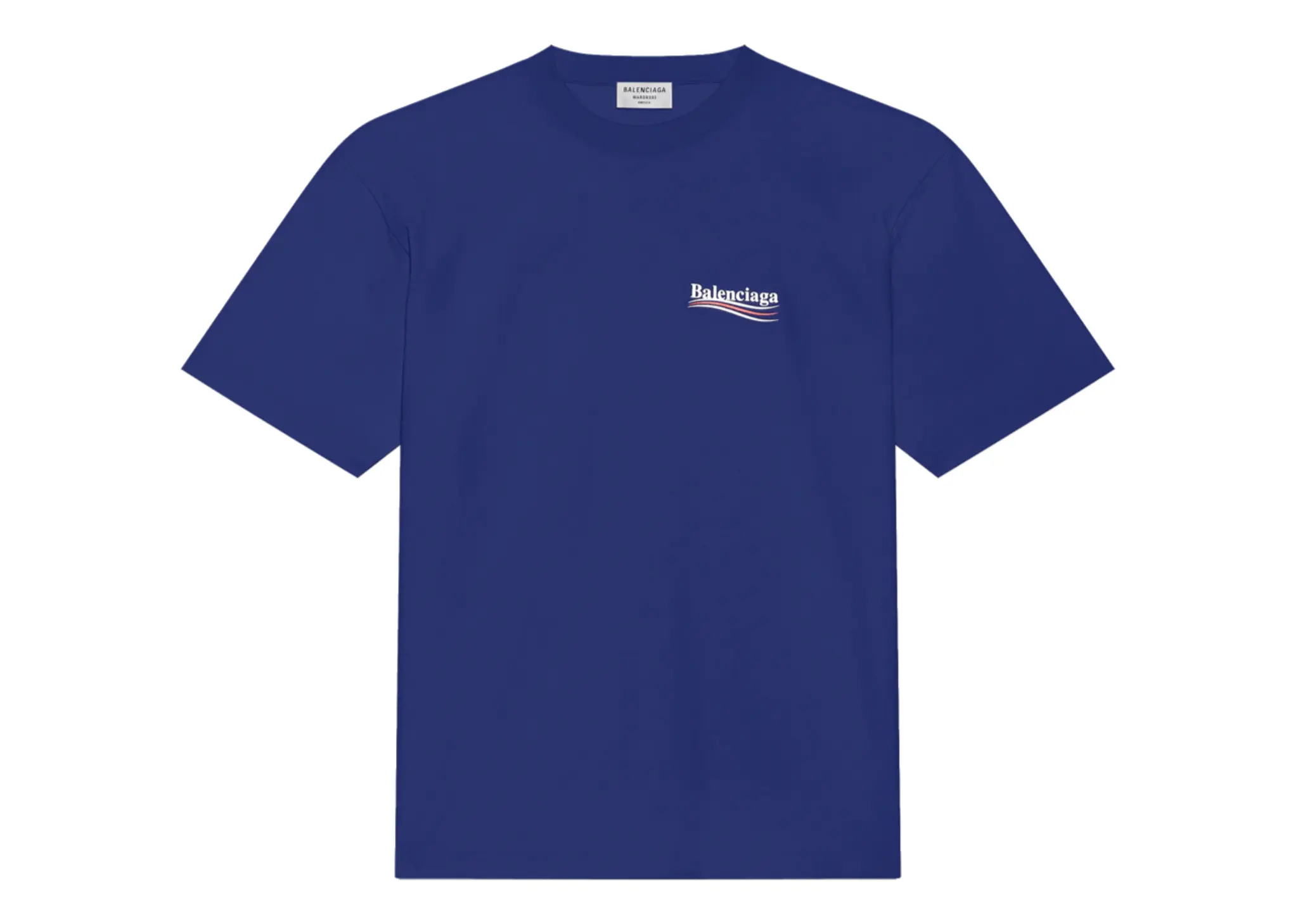 Balenciaga Political Campaign Large Fit T-Shirt Pacific Blue White