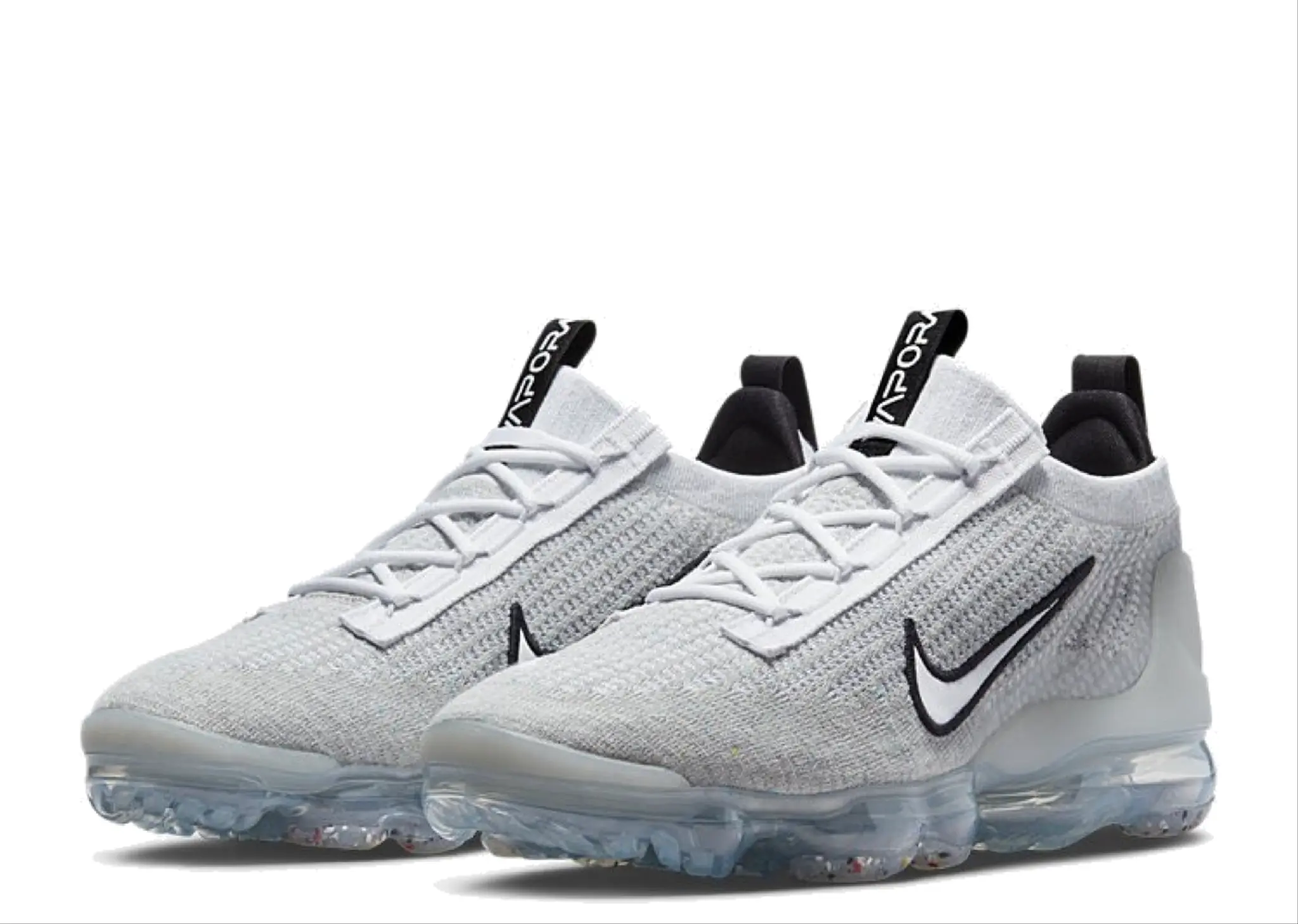 Nike Air VaporMax 2021 FK White Black Metallic Silver - photo 2