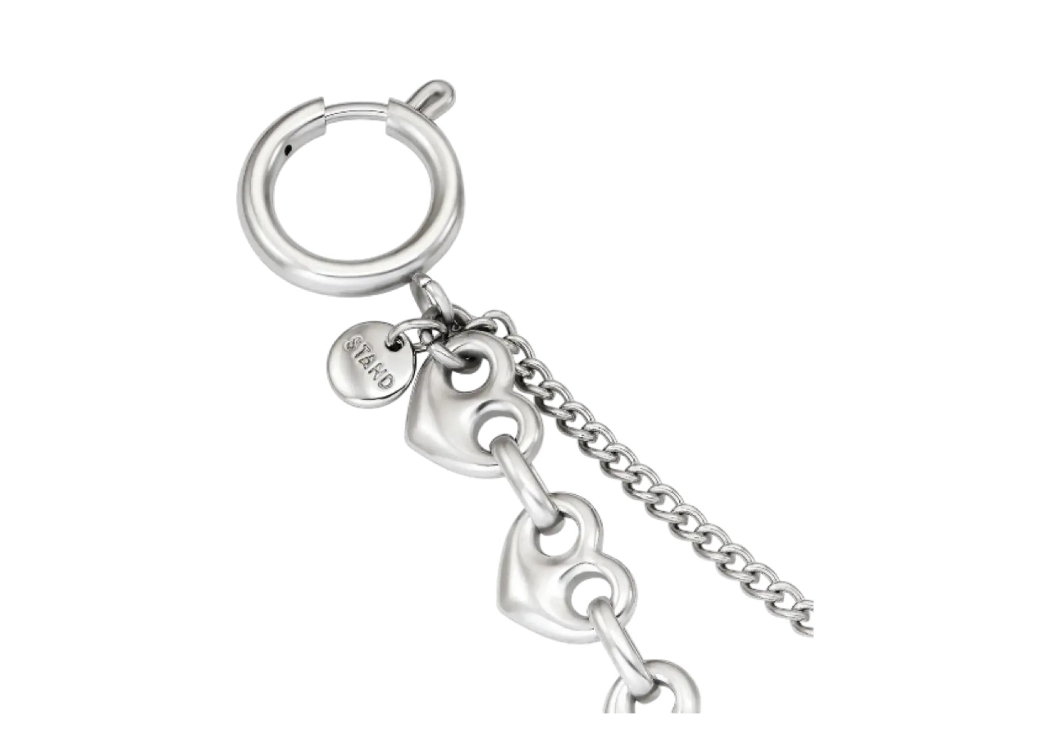 Stand Oil Keyring Dual Chain Keyring Silver - photo 2