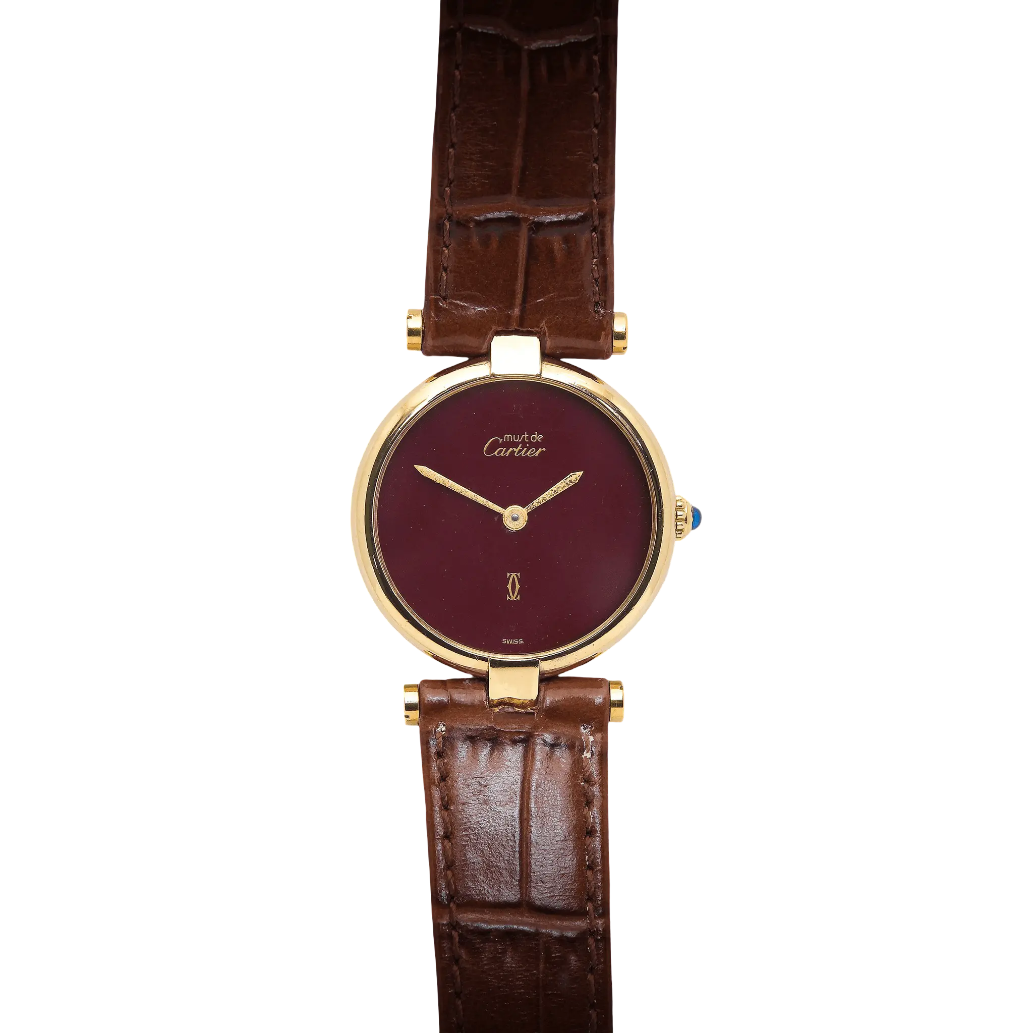 Cartier Vendome Vermeil Burgundy Dial 24mm