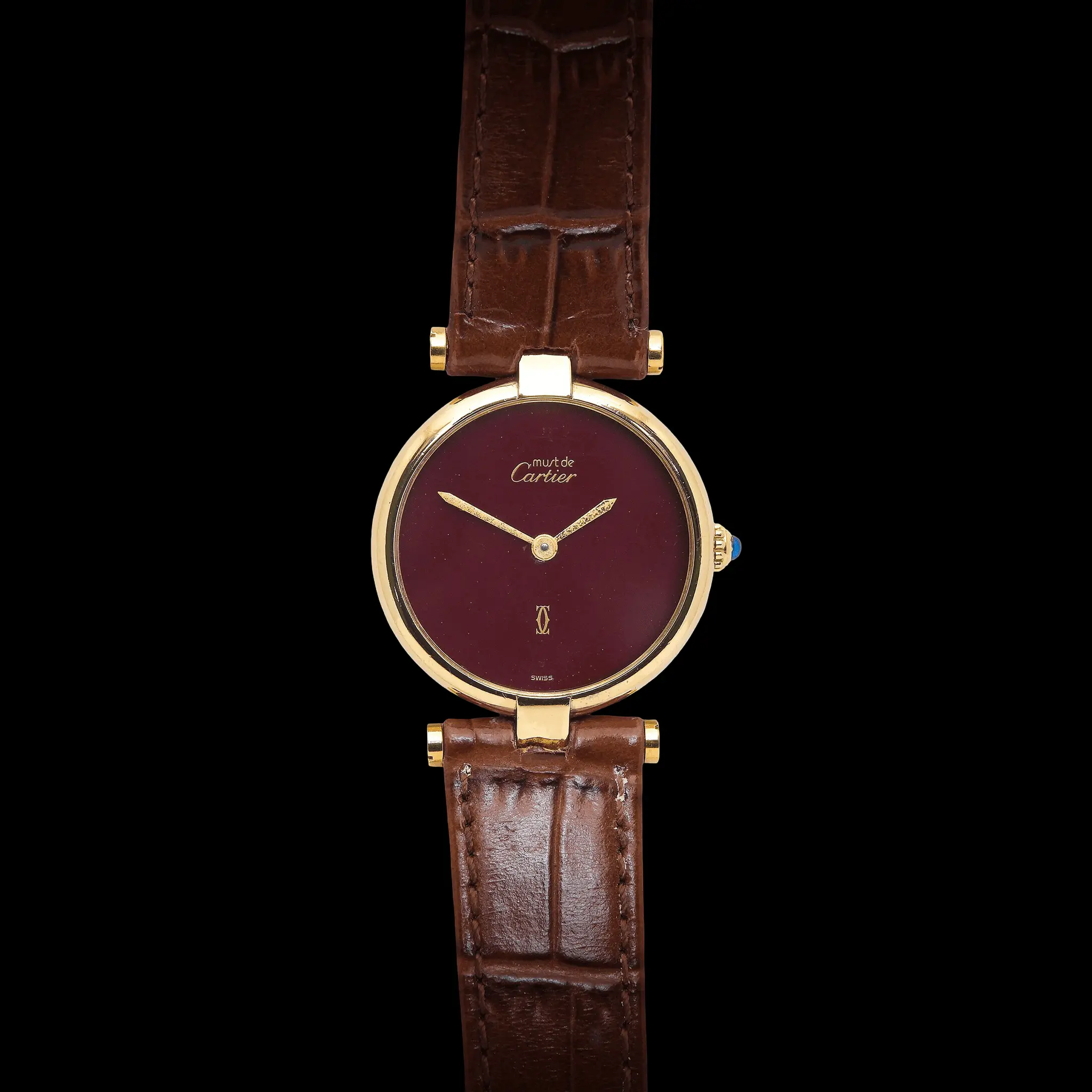 Cartier Vendome Vermeil Burgundy Dial 24mm - photo 2