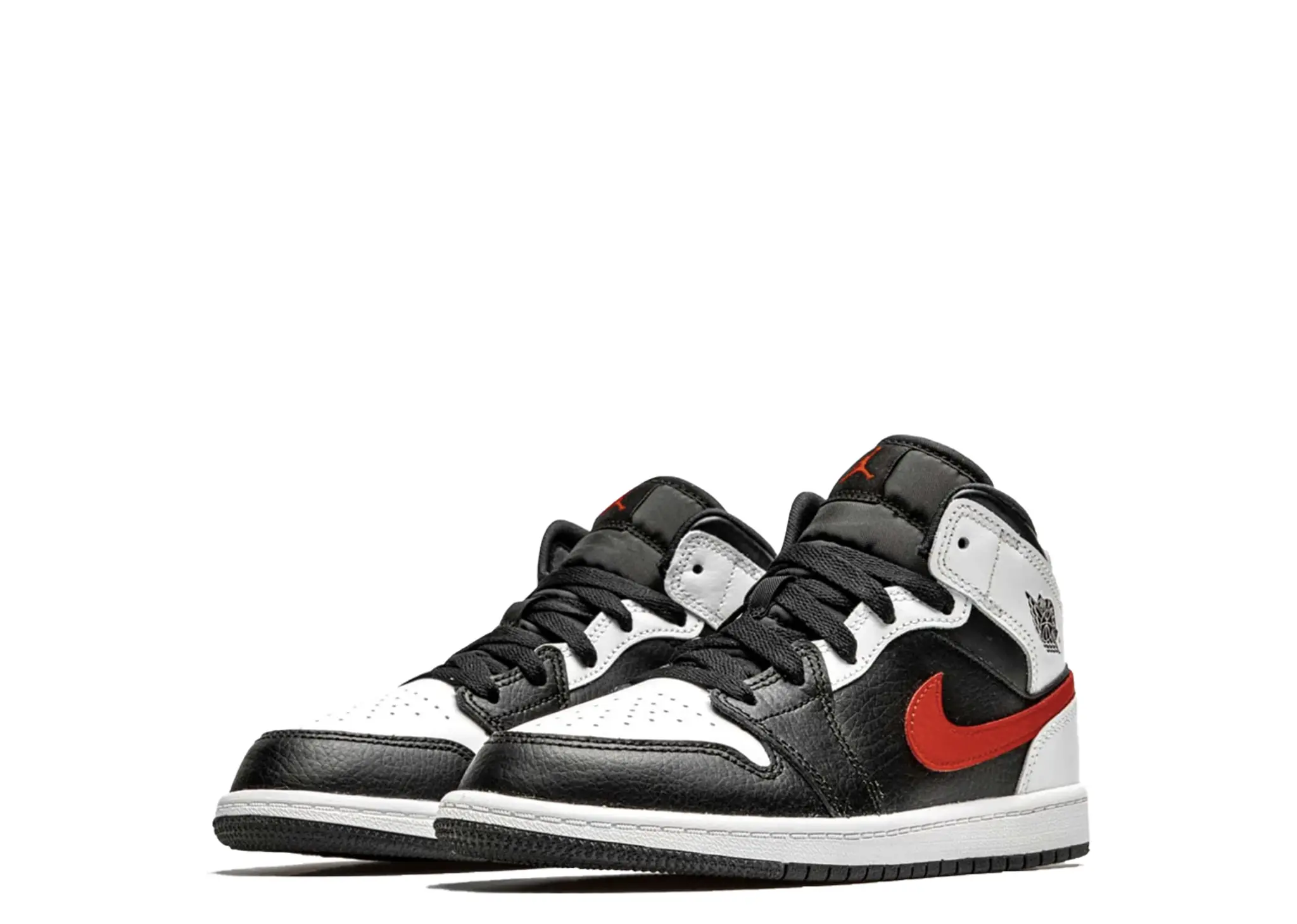 Air Jordan 1 Mid White Black Chile Red (Pre-School) - photo 2