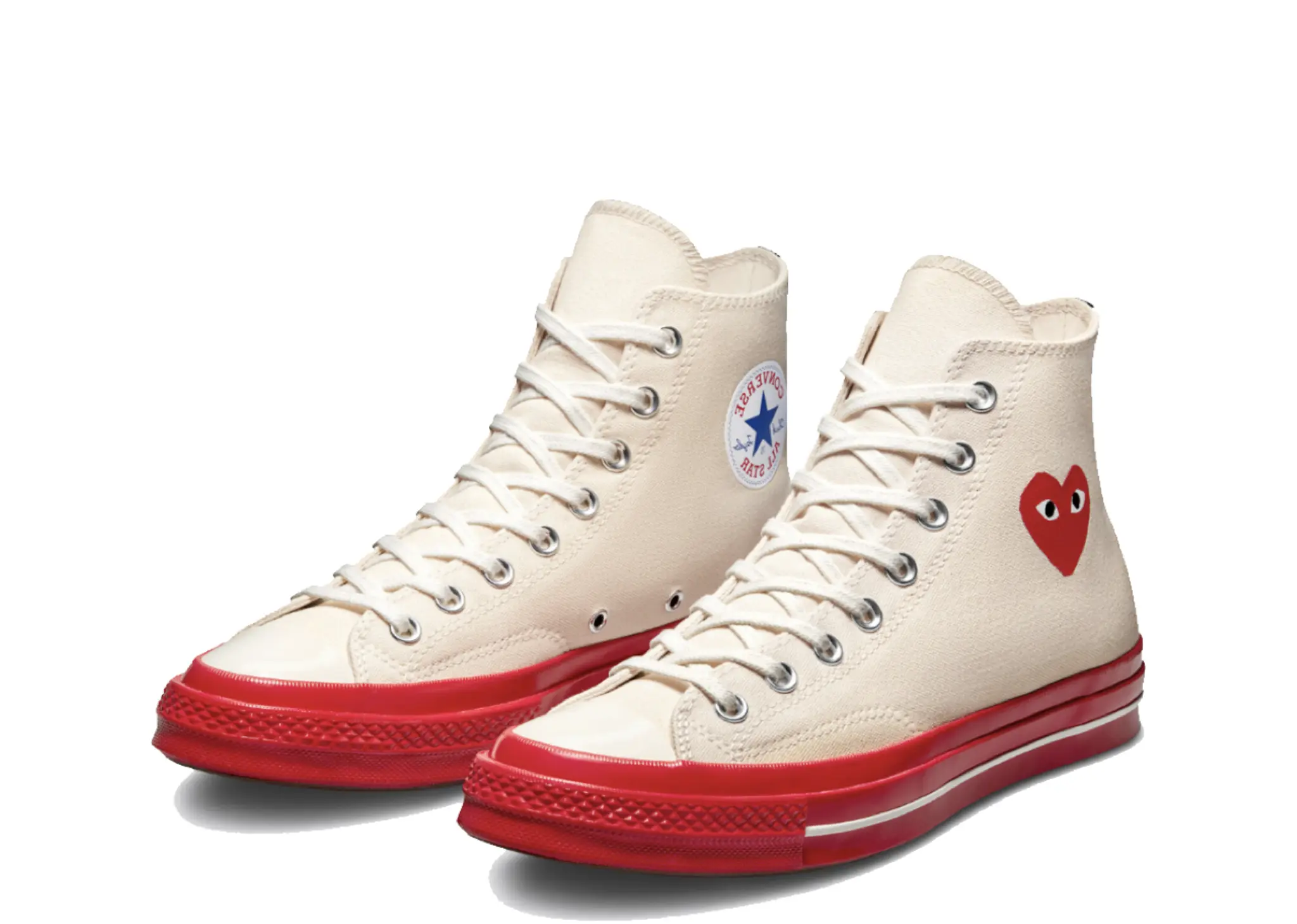 Converse Chuck Taylor All-Star 70's High Comme des Garcons PLAY Egret Red Midsol - photo 2