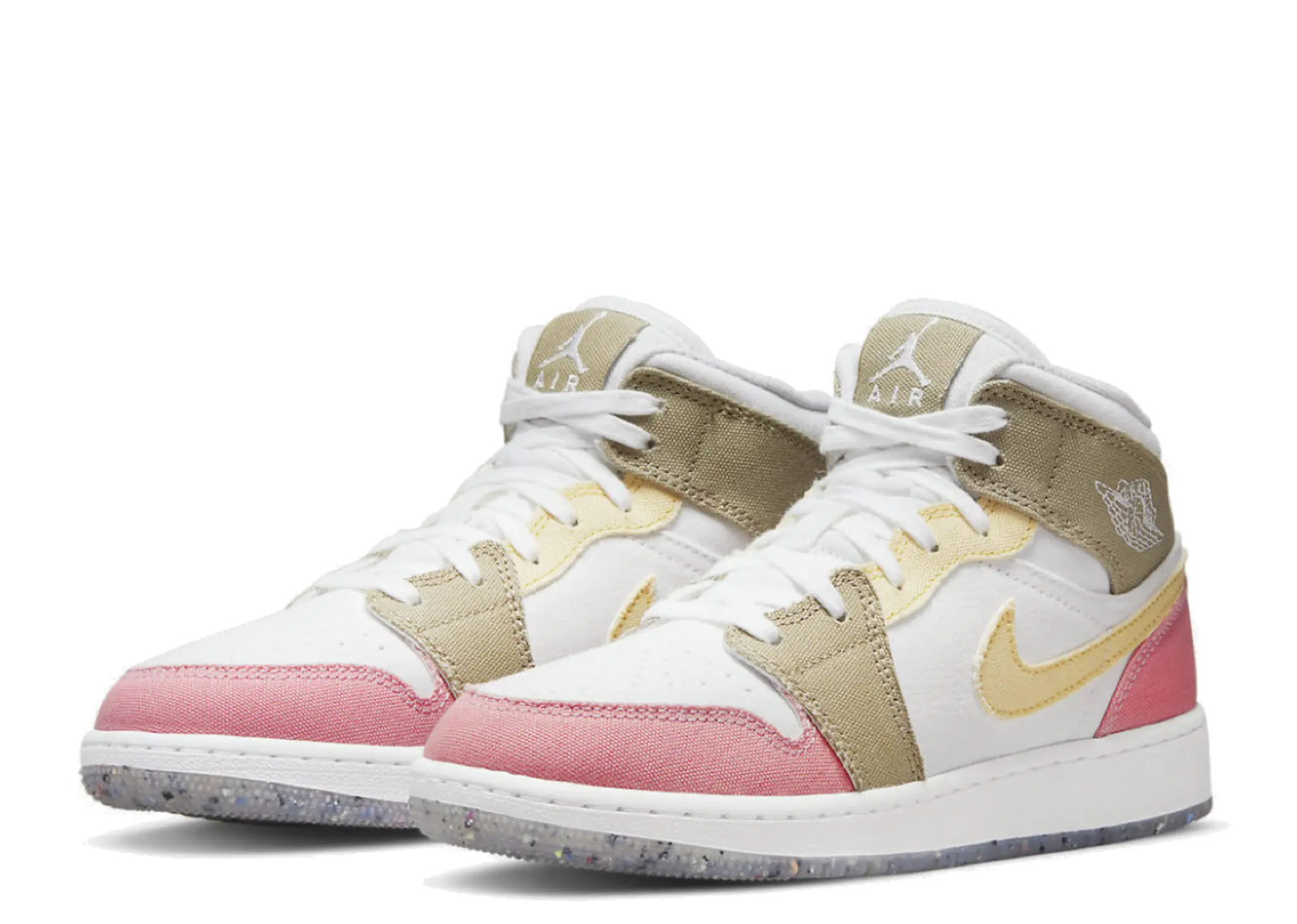Air Jordan 1 Mid SE Pastel Vivid Green Grind (Grade School) - photo 2