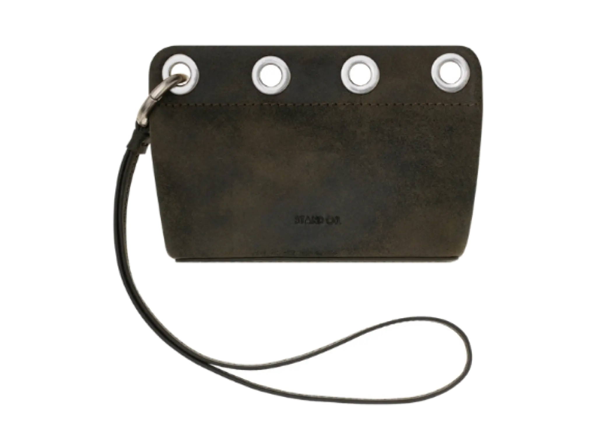 Stand Oil Loop Eyelet Pouch Washed Brown