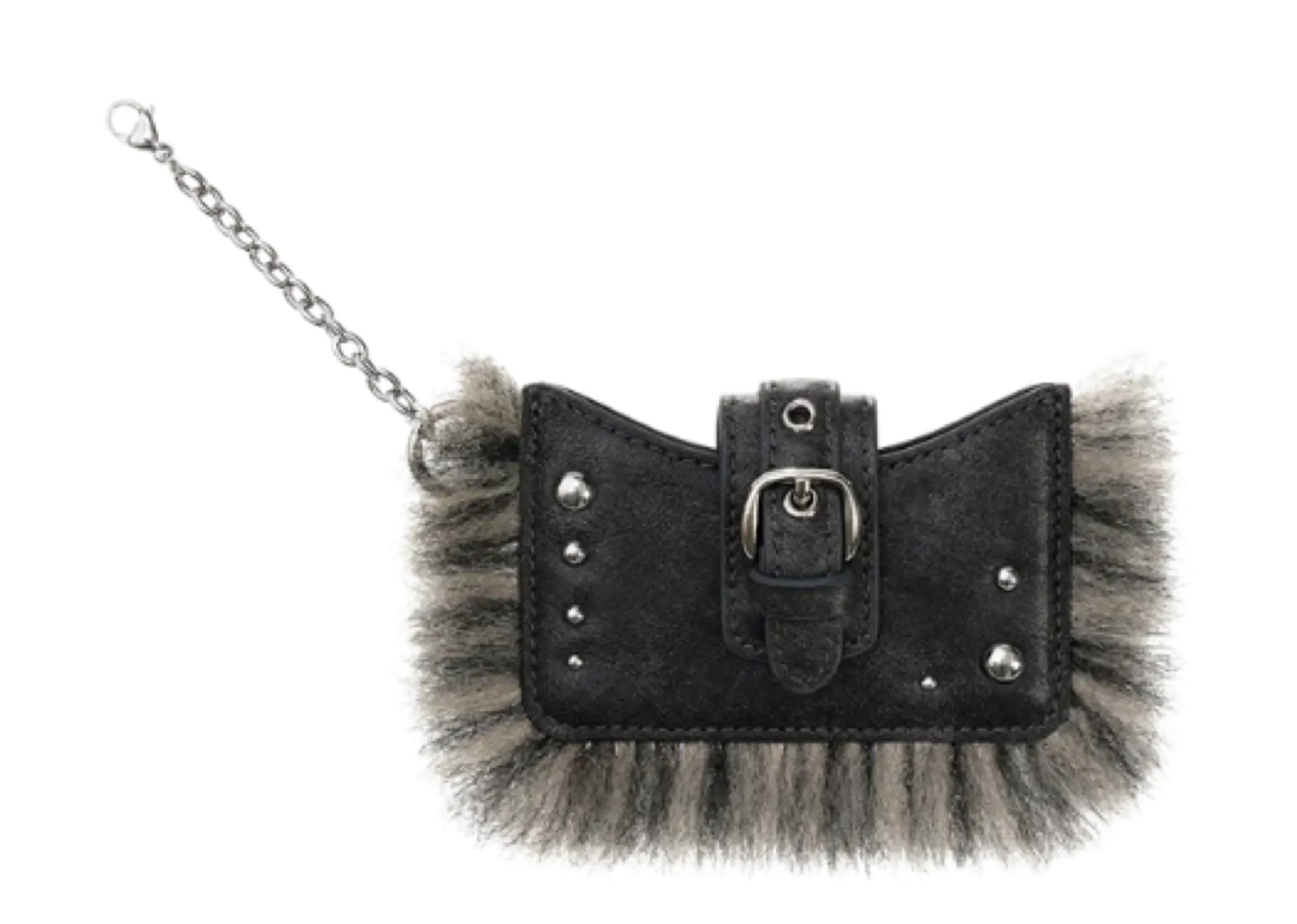 Stand Oil Stud Fur Keyring Dark Gray