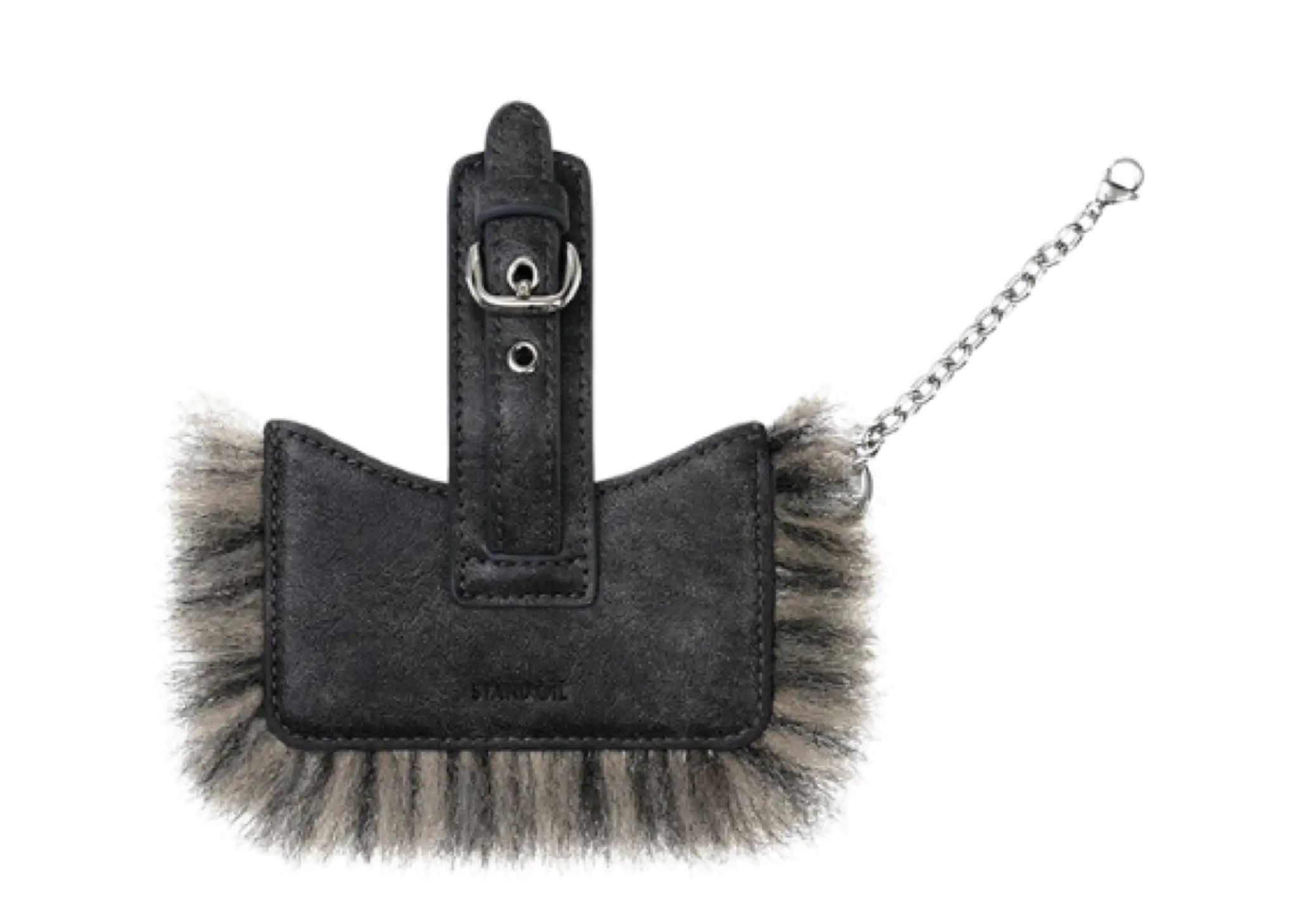 Stand Oil Stud Fur Keyring Dark Gray - photo 3