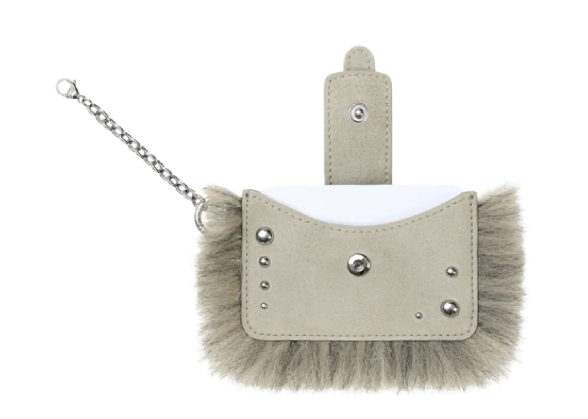 Stand Oil Stud Fur Keyring Beige - photo 2