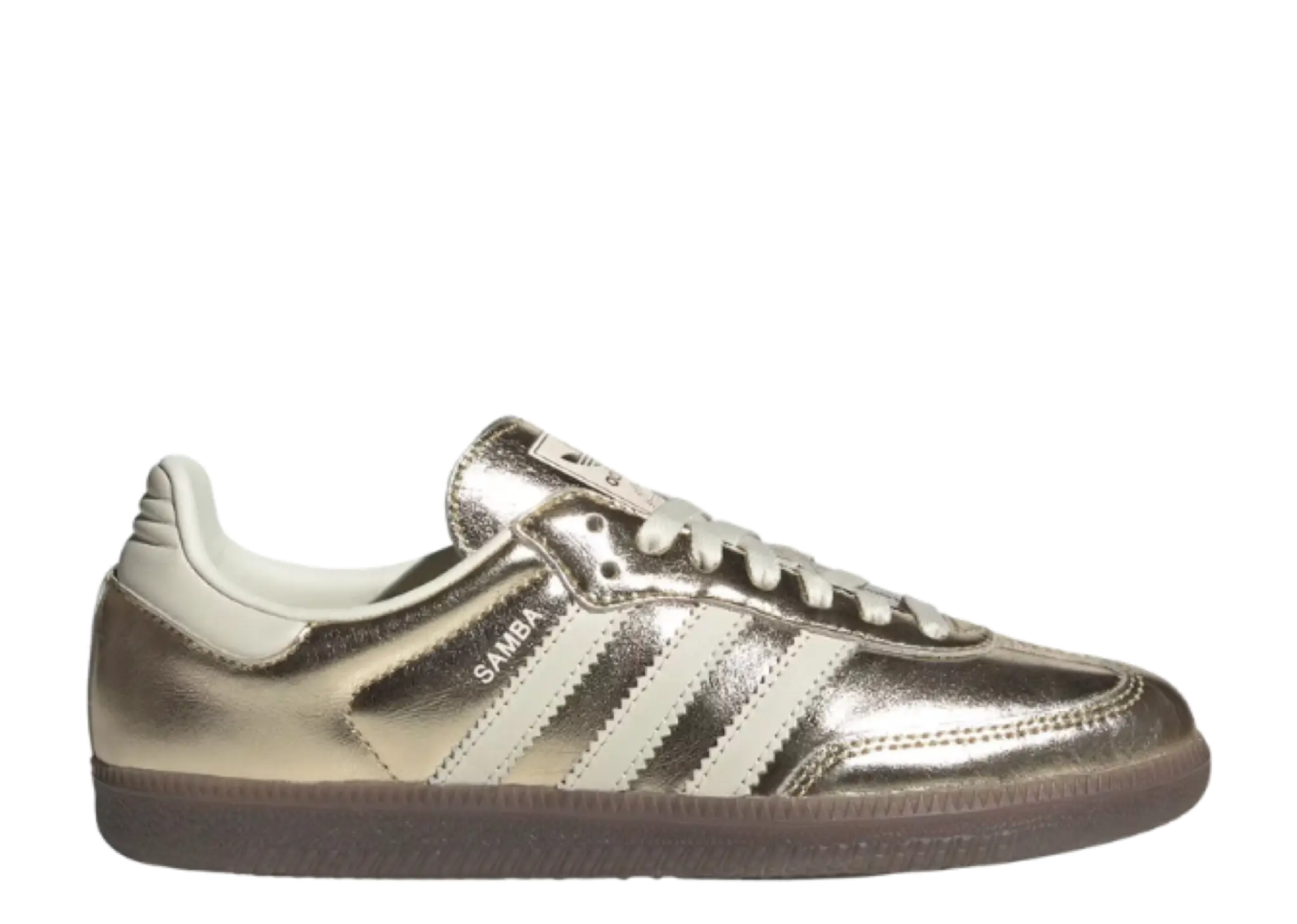 Adidas Samba OG Gold Metallic Off White Gum (Women's)