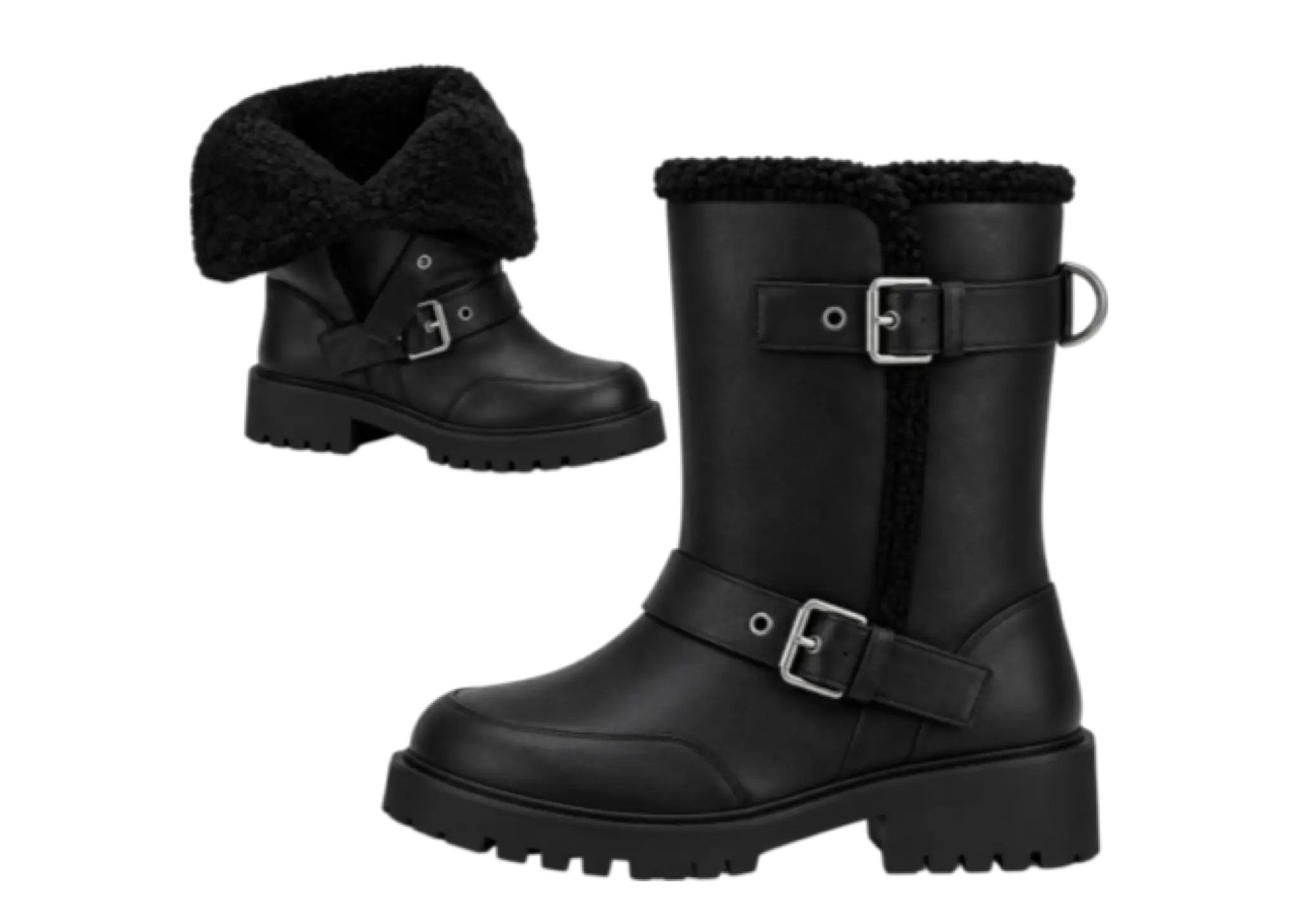 Stand Oil Hatched Shearling Boots Black (Women's)