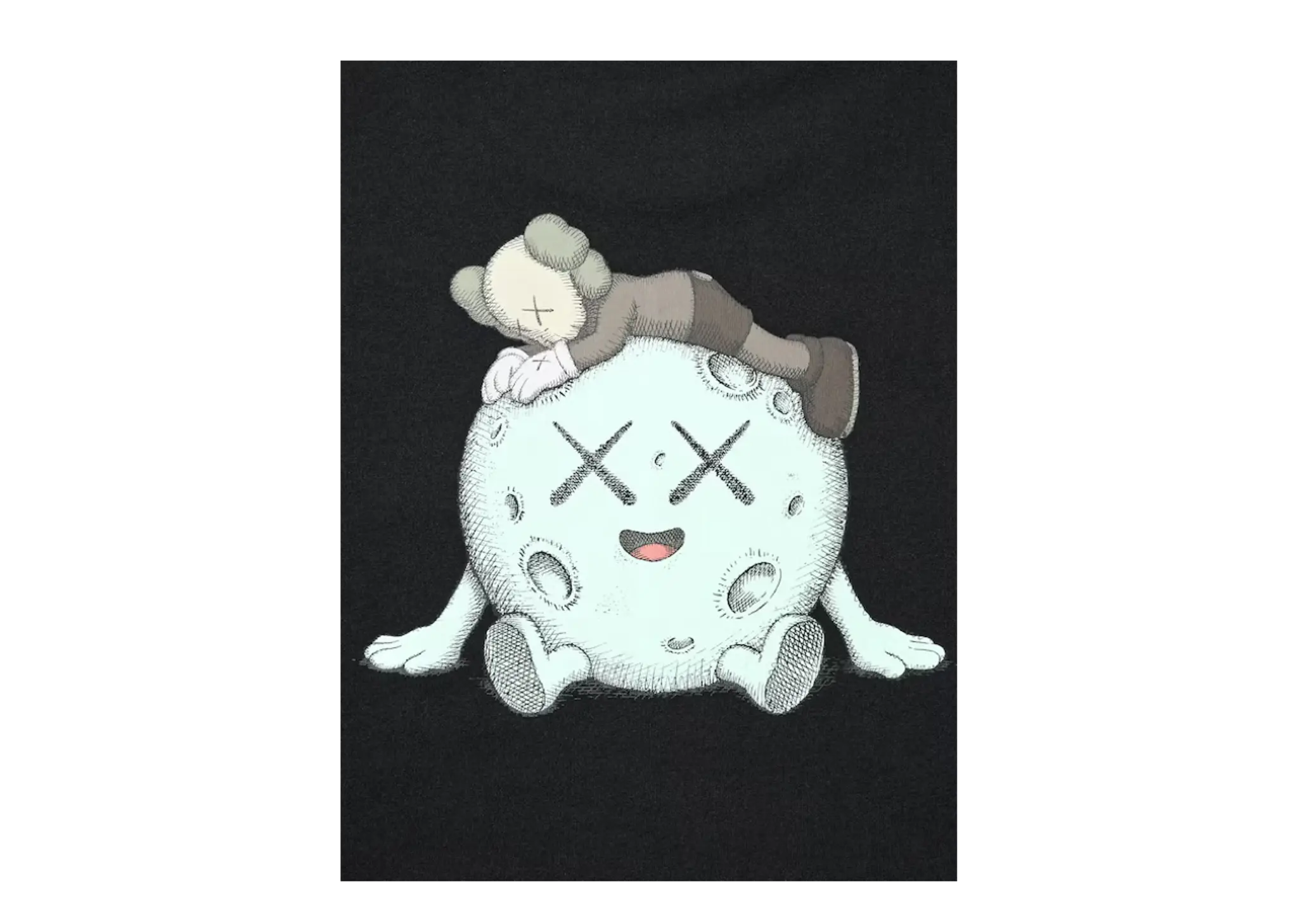 KAWS x Uniqlo Universe 2026 Tshirt Black Moon - photo 2