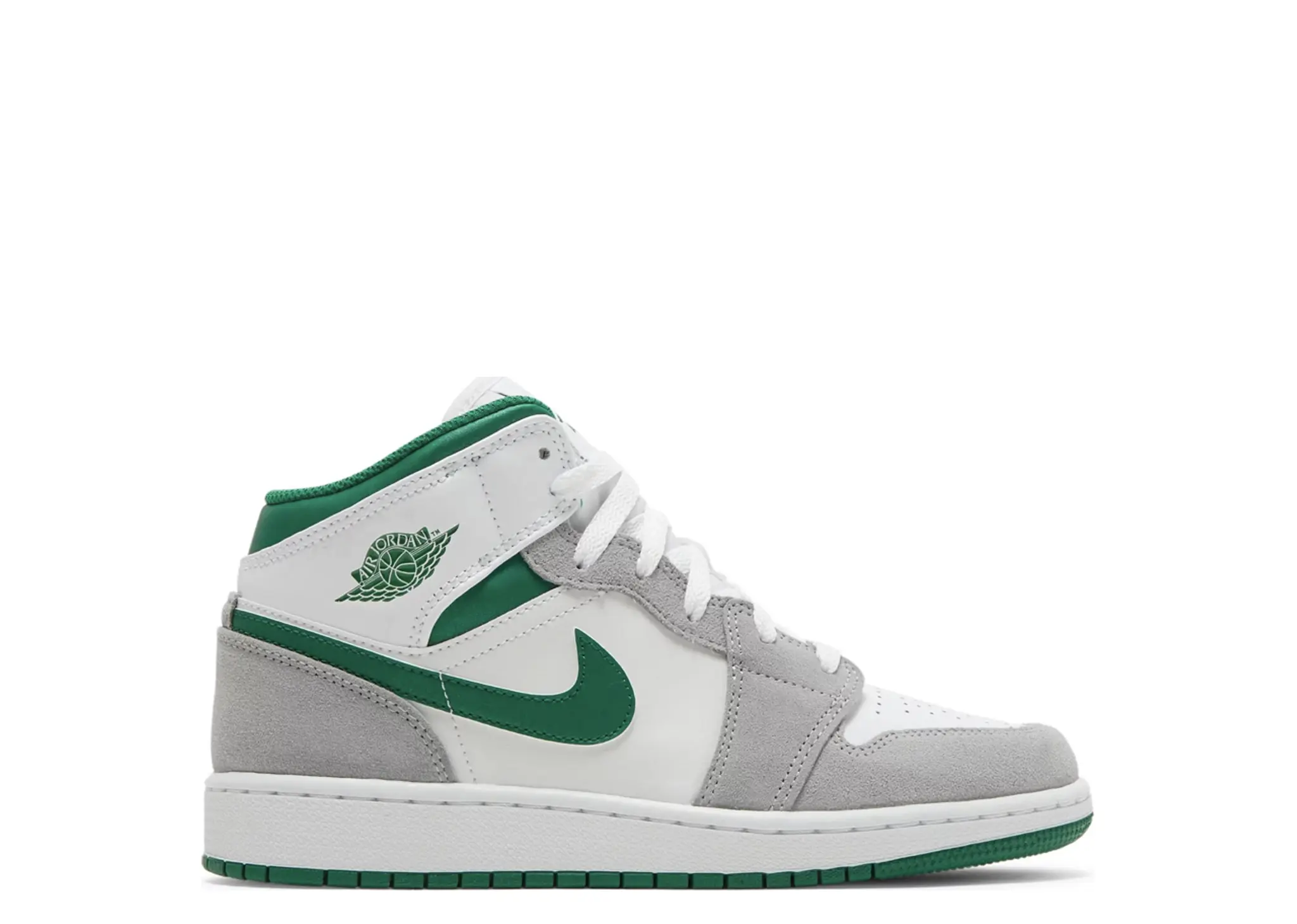 Air Jordan 1 Mid SE White Pine Green Smoke Grey (Grade School)