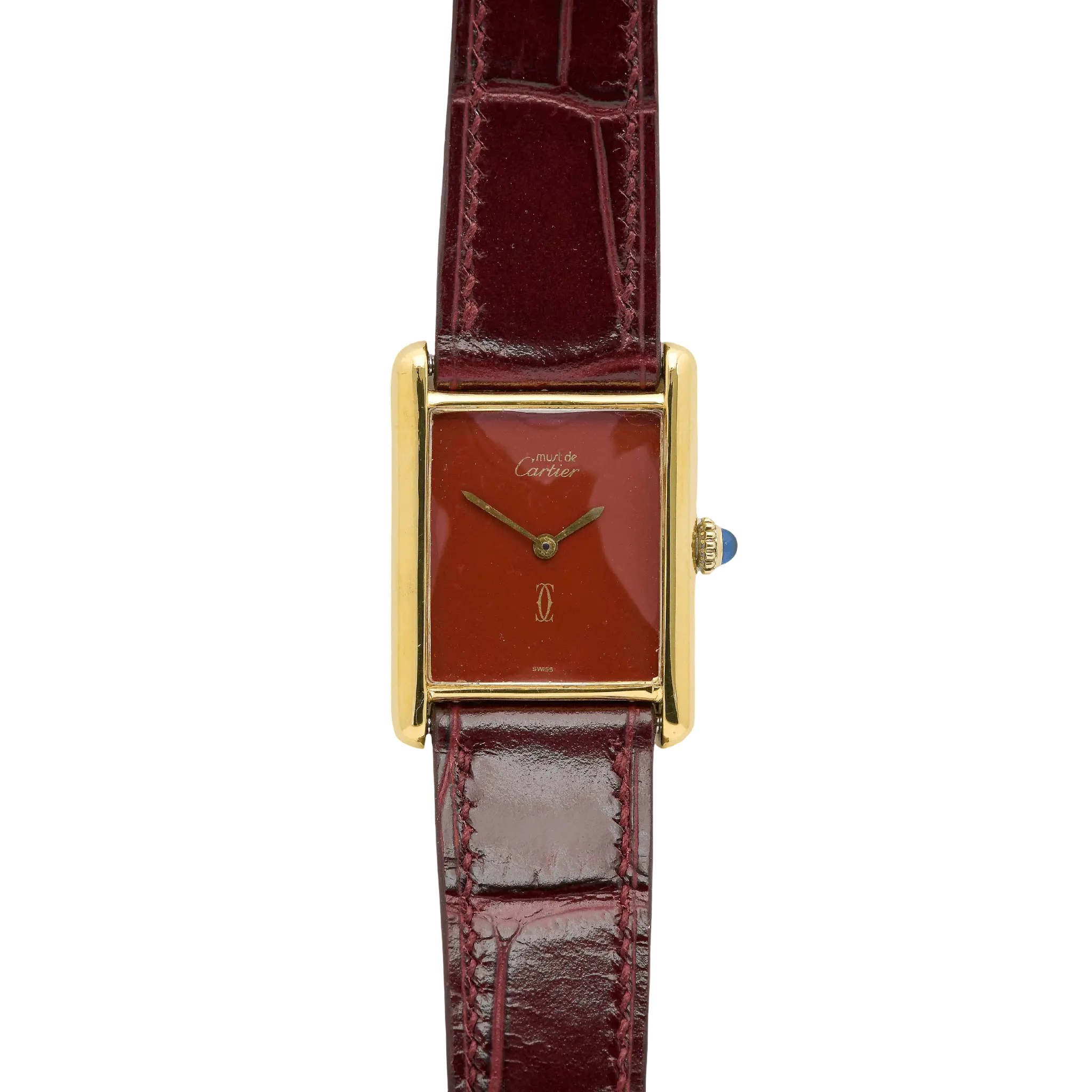 Cartier Tank Must Large Red Dial Vermeil