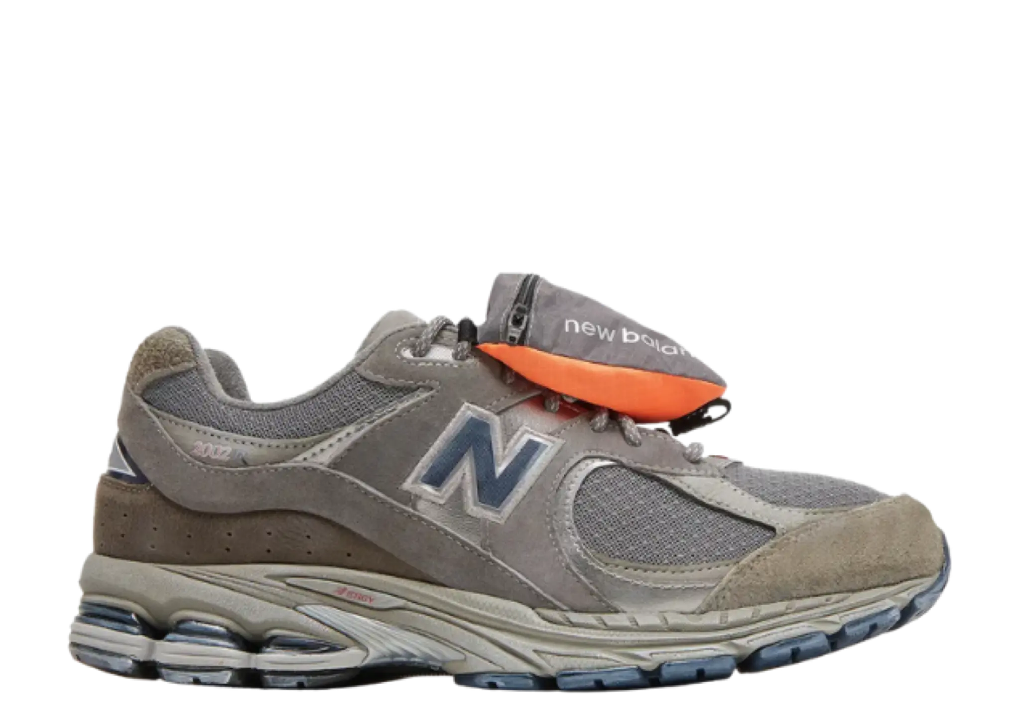 New Balance 2002R Grey Brown Pouch