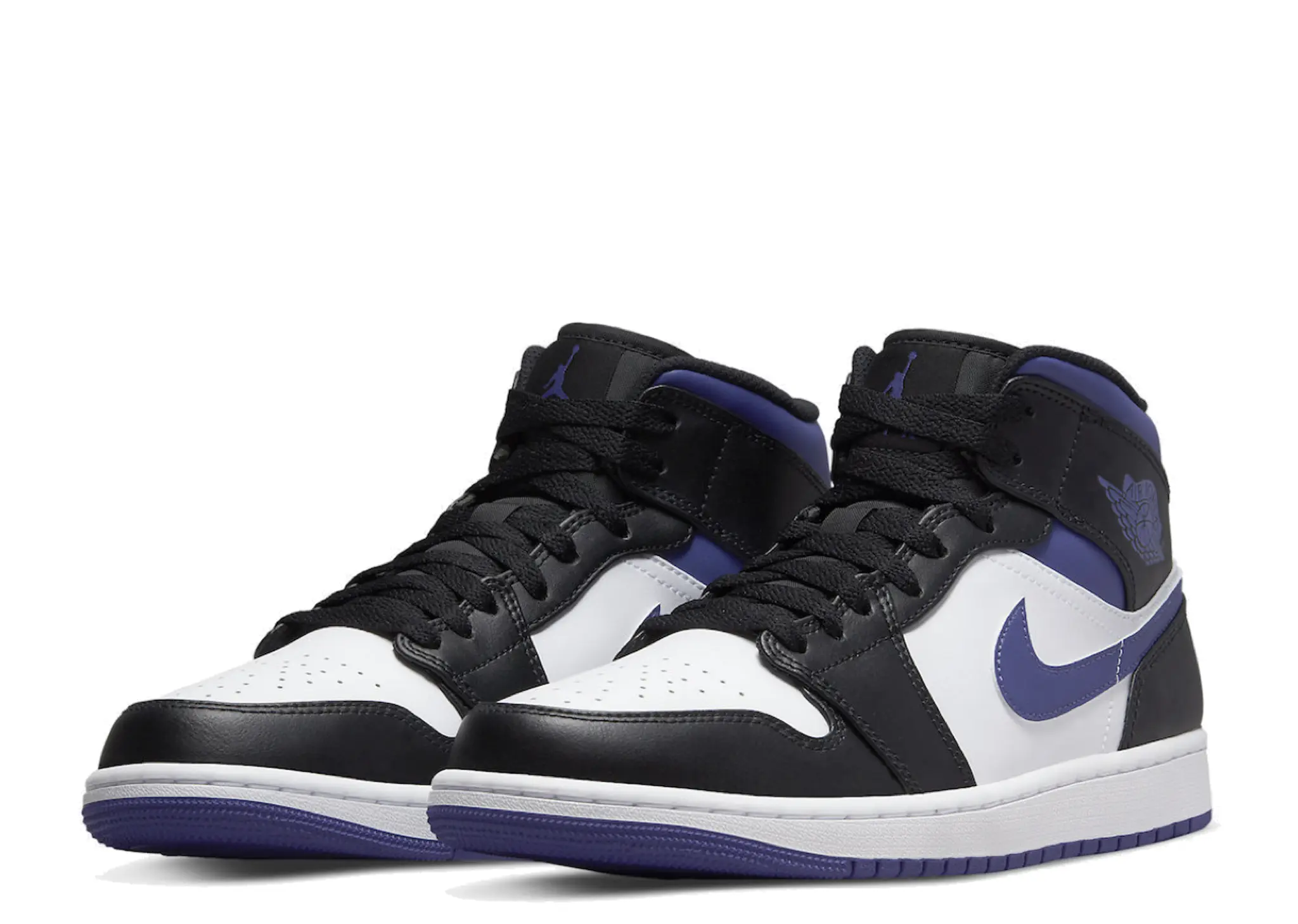 Air Jordan 1 Mid White Black Purple - photo 2