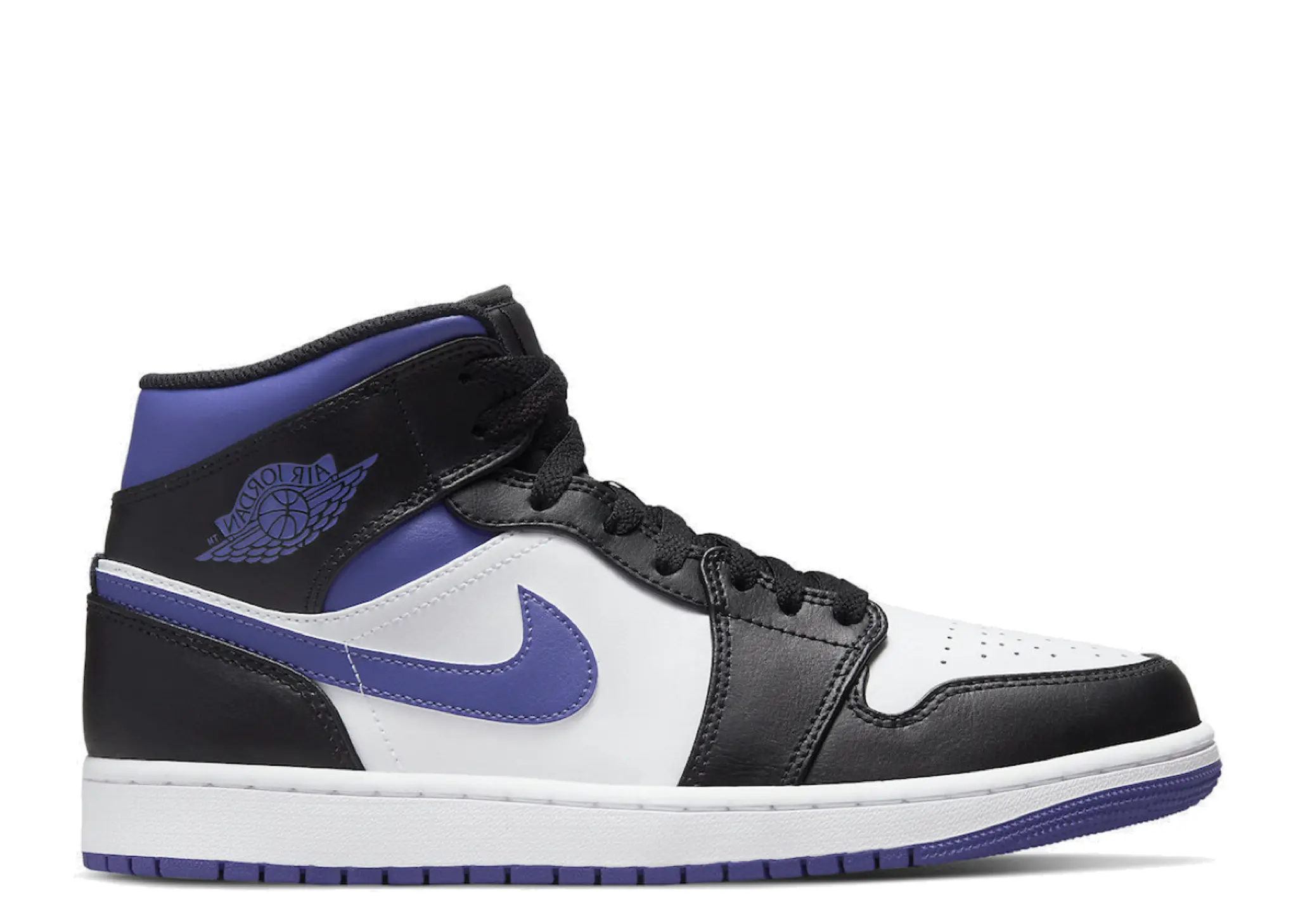 Air Jordan 1 Mid White Black Purple