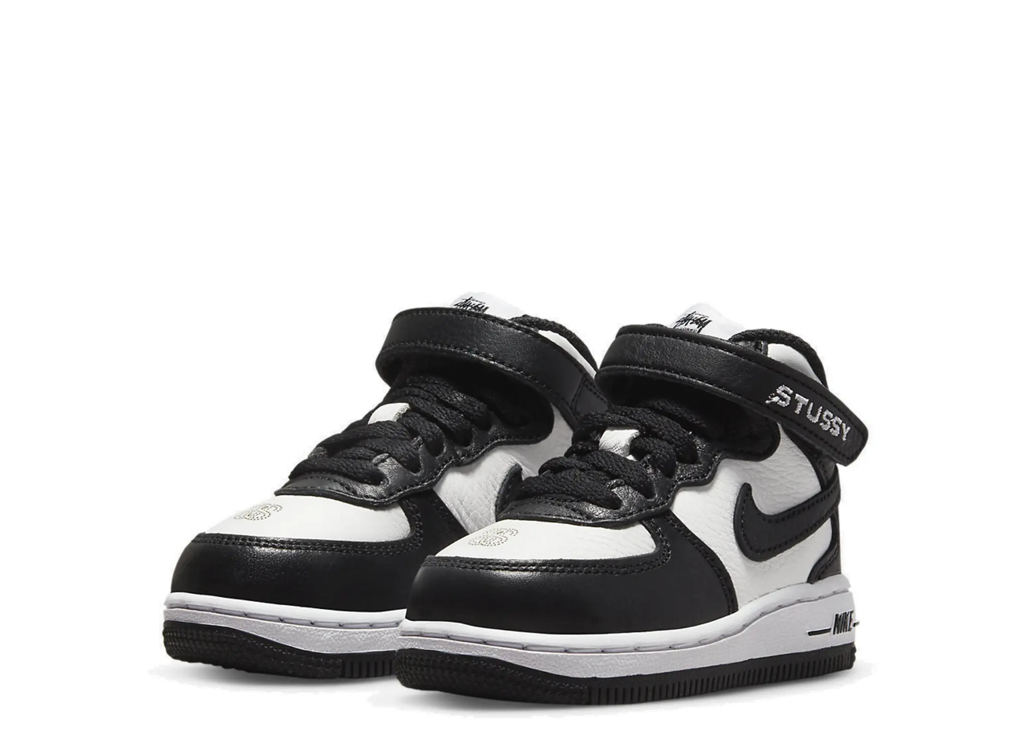 Nike Air Force 1 Mid Stussy White Black (Toddler) - photo 2