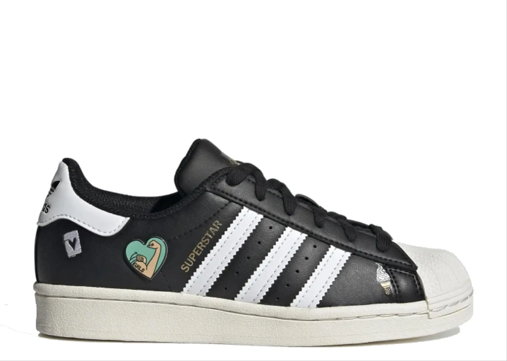 Adidas Superstar Black White (Grade School)