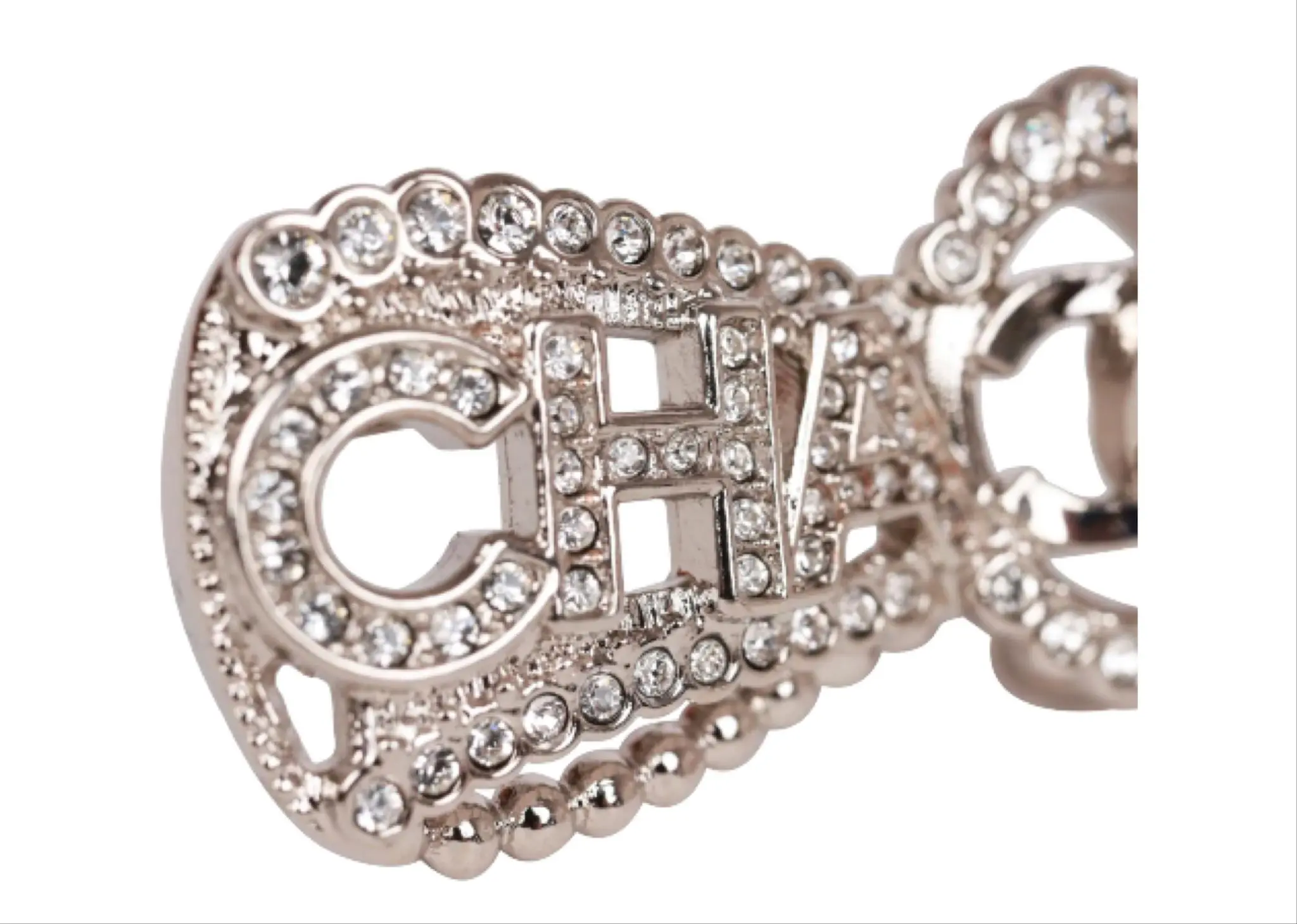 Chanel Crystal Bow CC Silver Brooch - photo 2