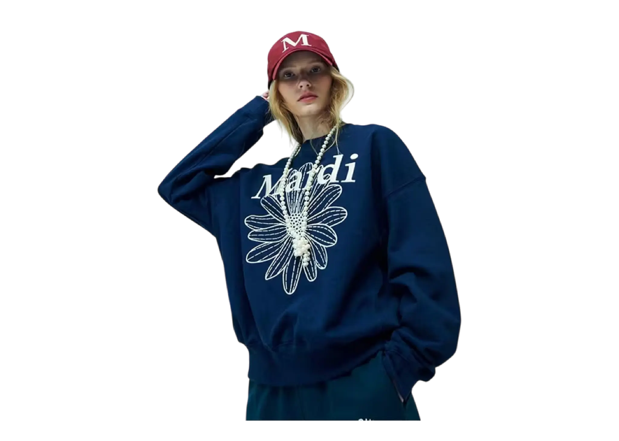 Mardi Mercredi Flower Sweatshirt Mardi Needlework - photo 2