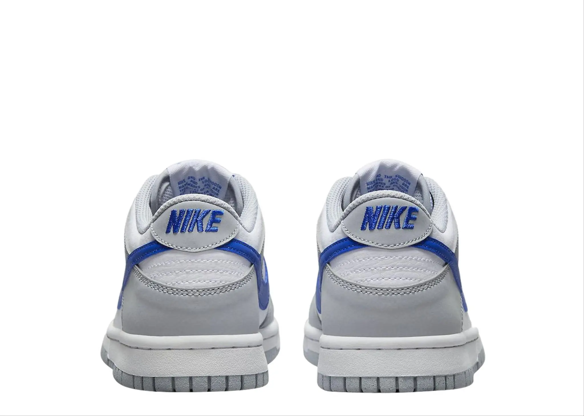 Nike Dunk Low Mini Swoosh Wolf Grey Game Royal (Grade School) - photo 3