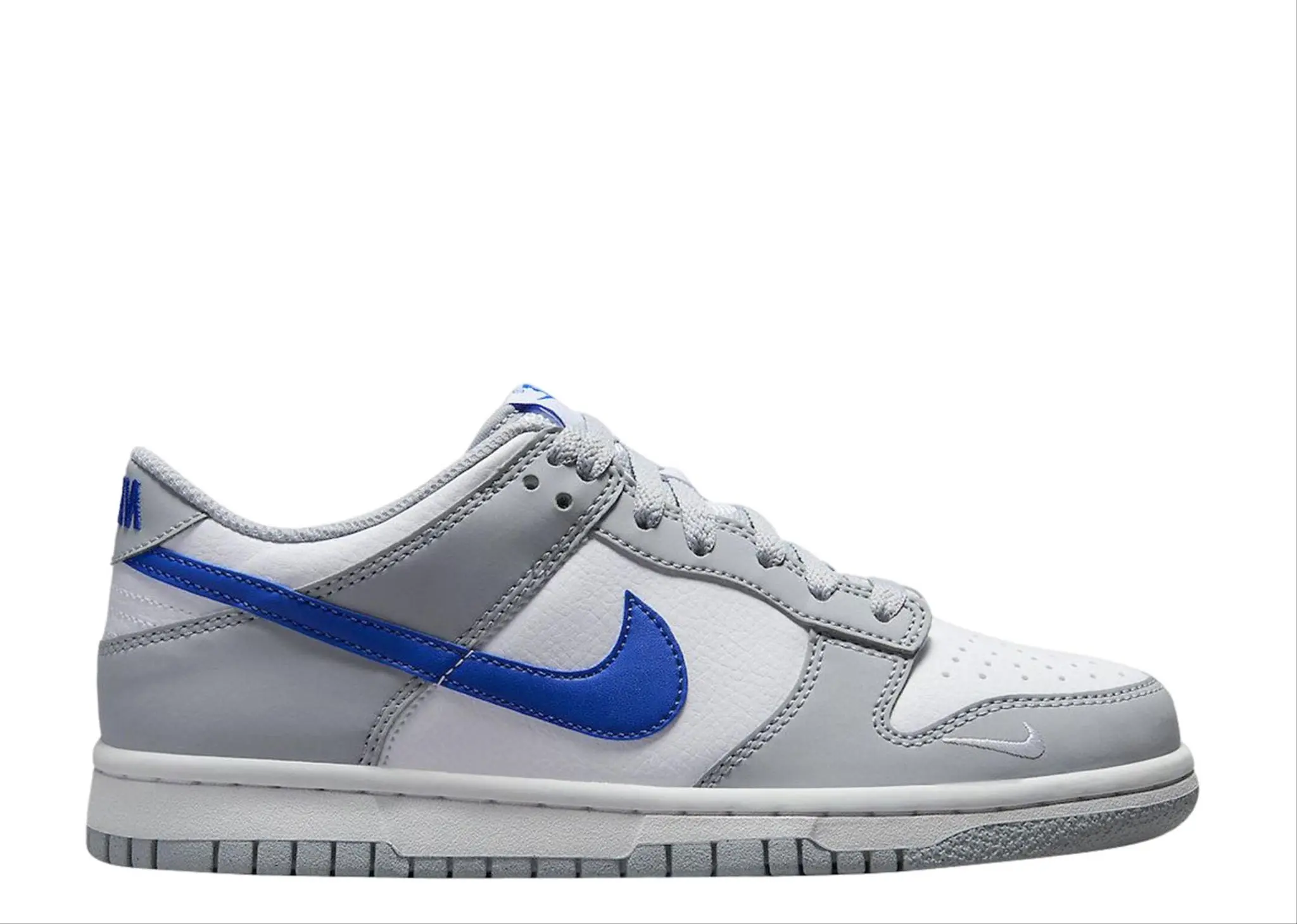 Nike Dunk Low Mini Swoosh Wolf Grey Game Royal (Grade School)