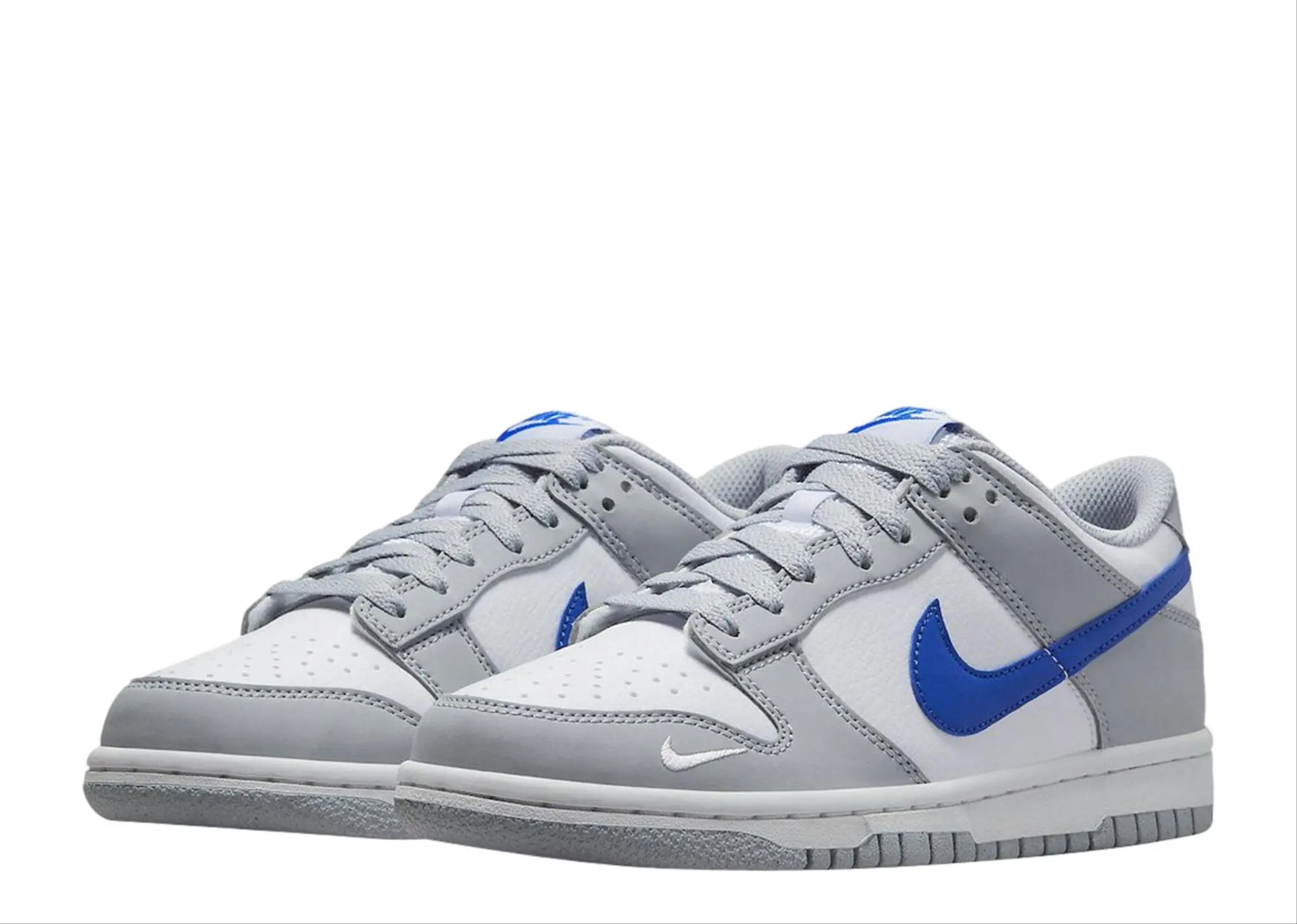 Nike Dunk Low Mini Swoosh Wolf Grey Game Royal (Grade School) - photo 2