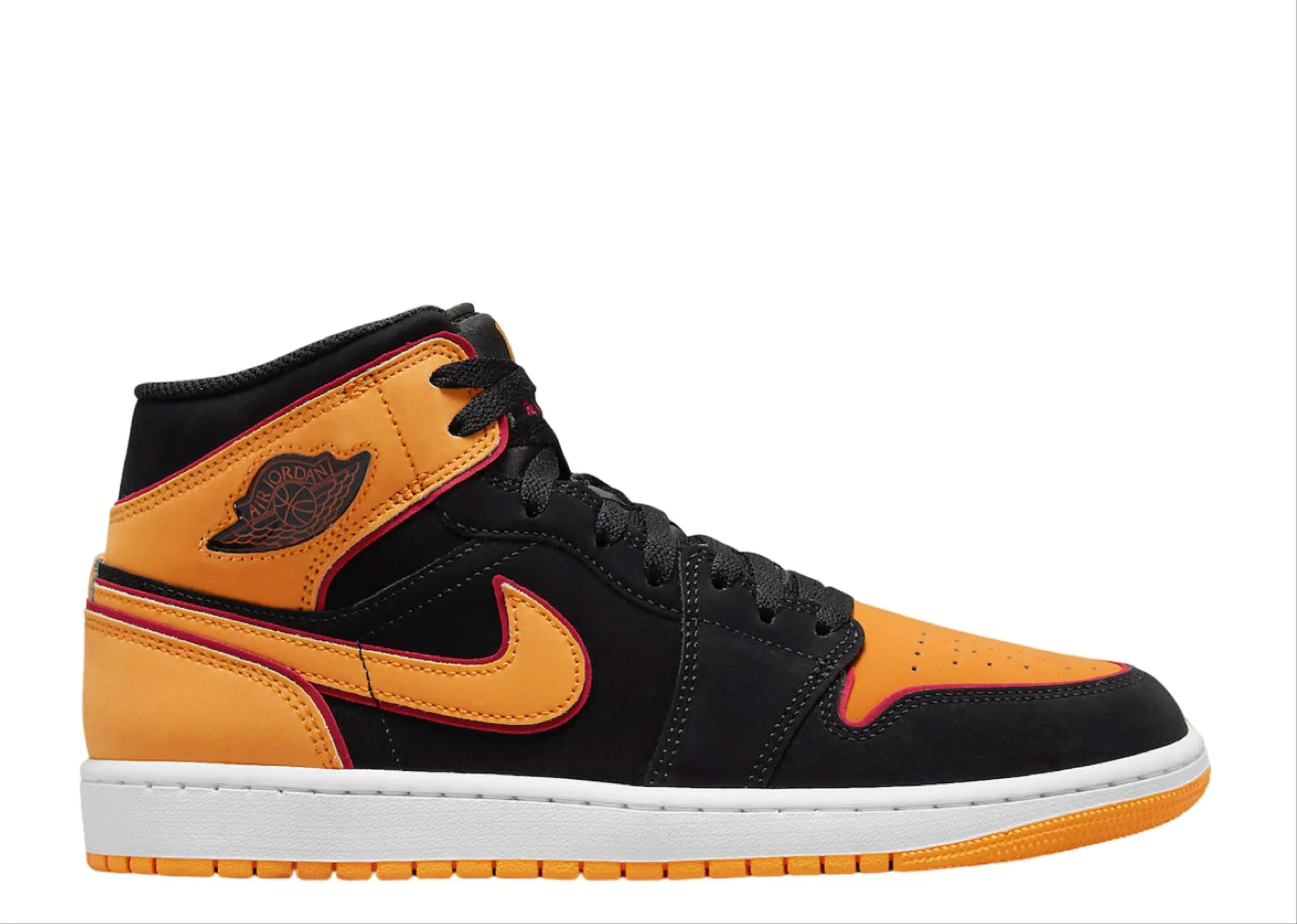 Air Jordan 1 Mid Fat Tongue Black Orange