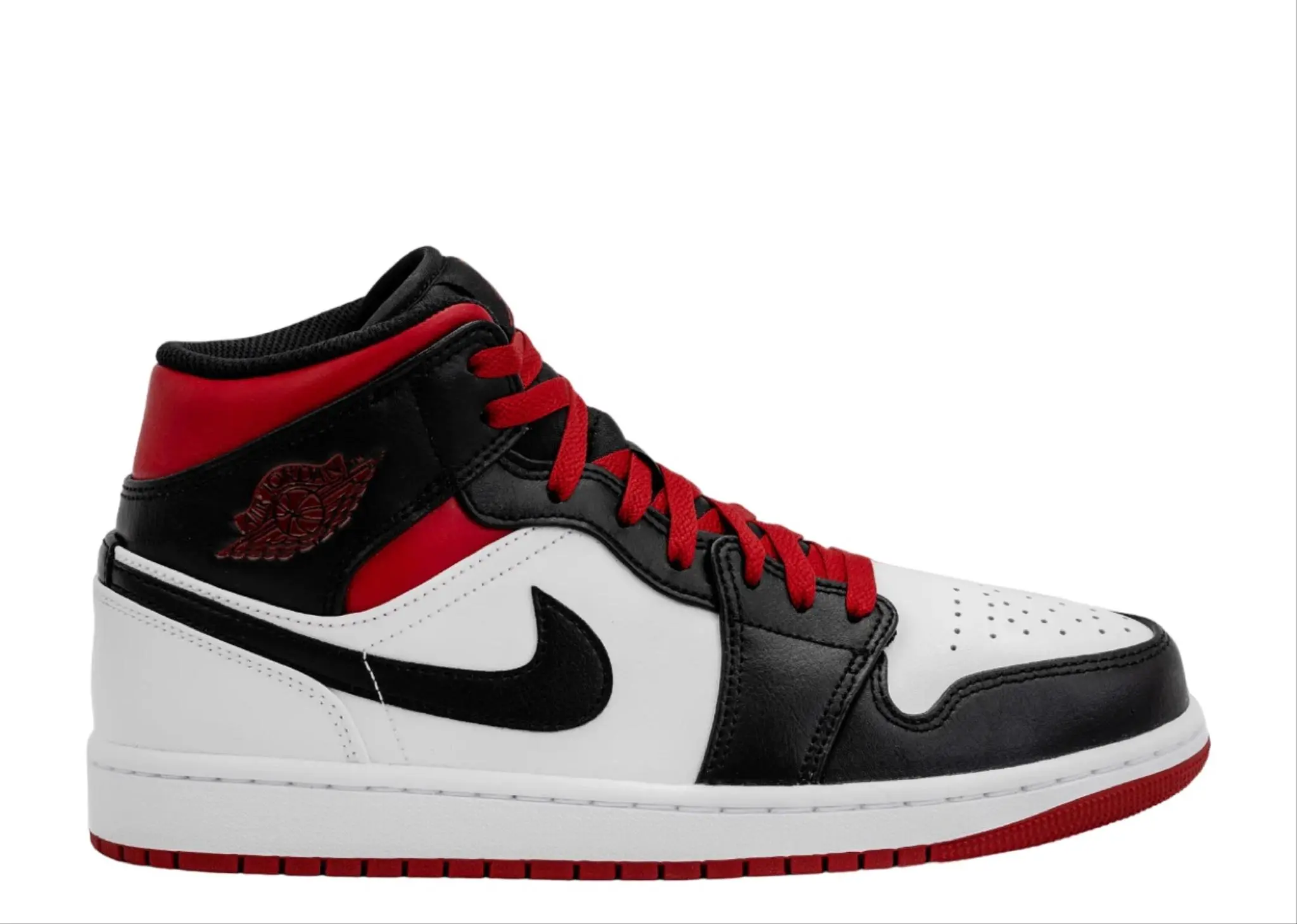 Air Jordan 1 Mid Black Toe White Gym Red