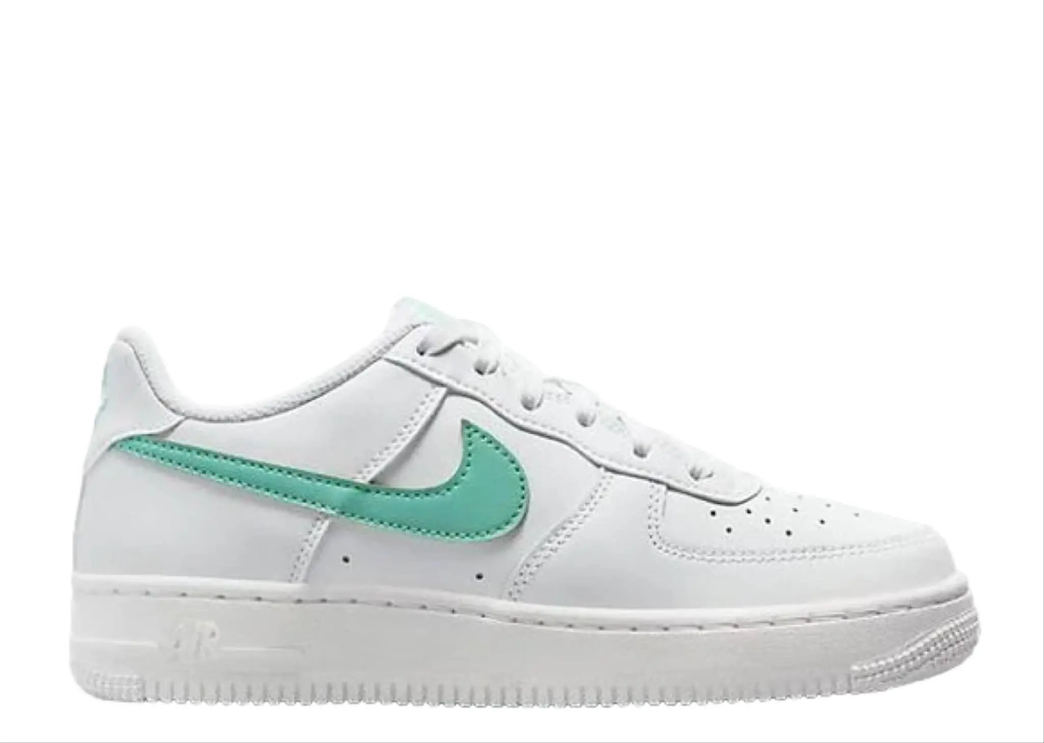 Nike Air Force 1 White Emerald Rise (Grade School)