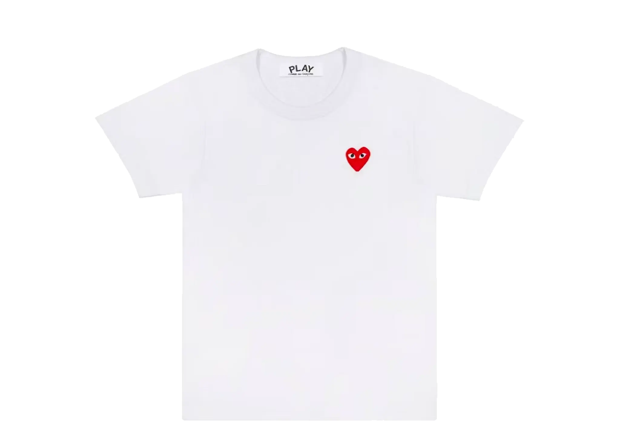CDG Play Embroidered Red Heart T-Shirt White