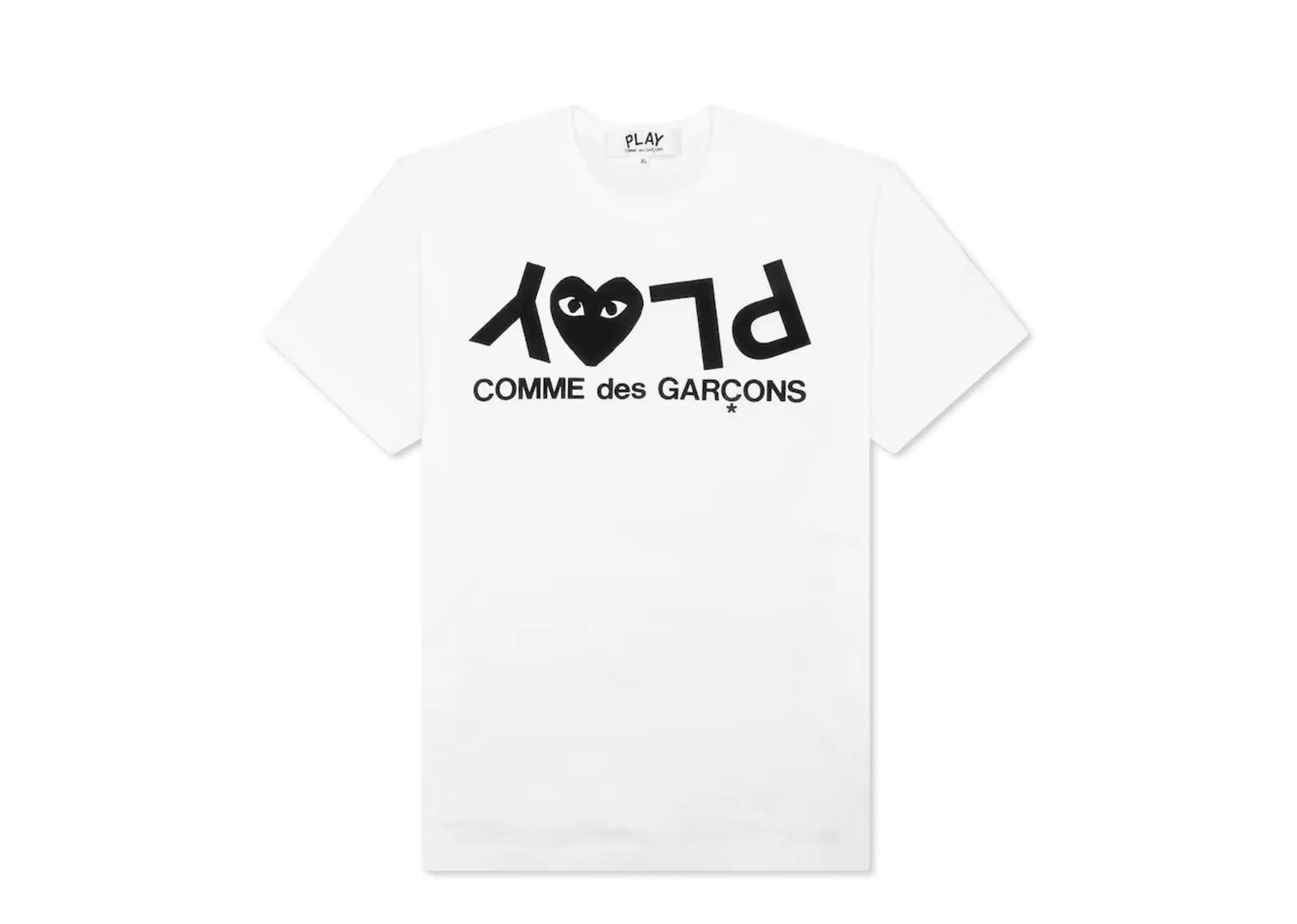 CDG Play Inverted Text T-Shirt White