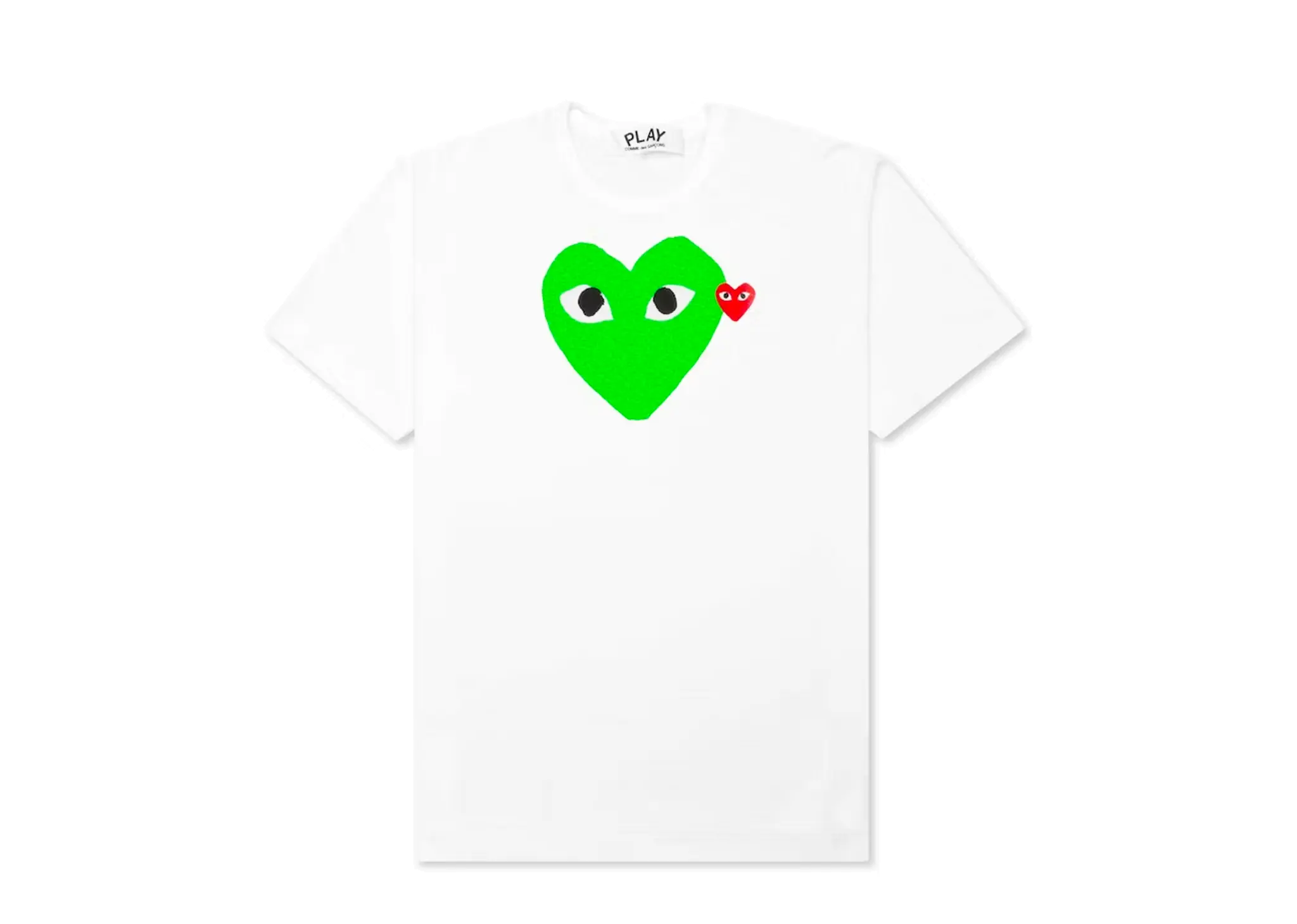 CDG Play Red Emblem Heart T-Shirt White/Green