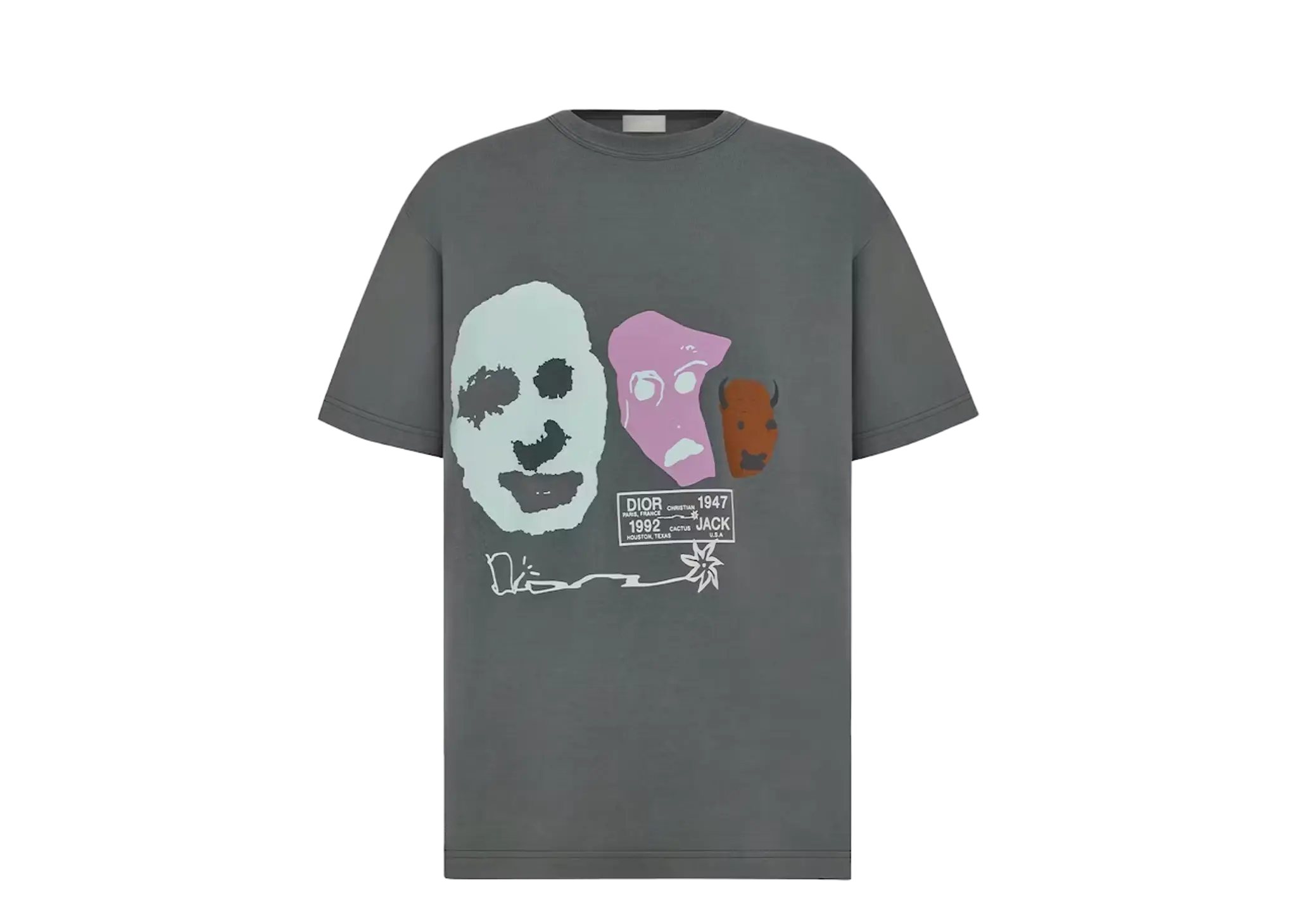 Dior X CACTUS JACK Oversized T-Shirt Gray/Multicolor