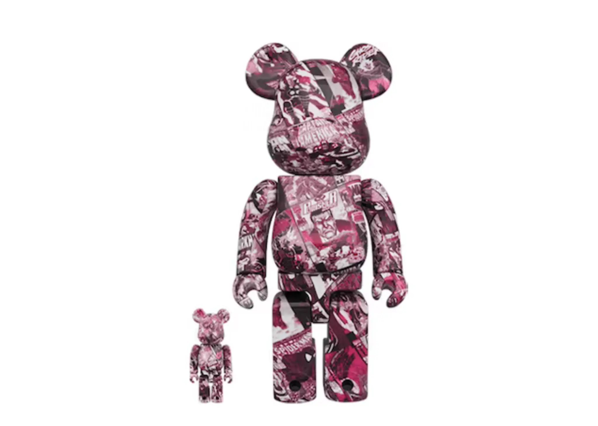 Bearbrick MARVEL 80TH ANNIVERSARY 100% & 400% Set Red Multicolor