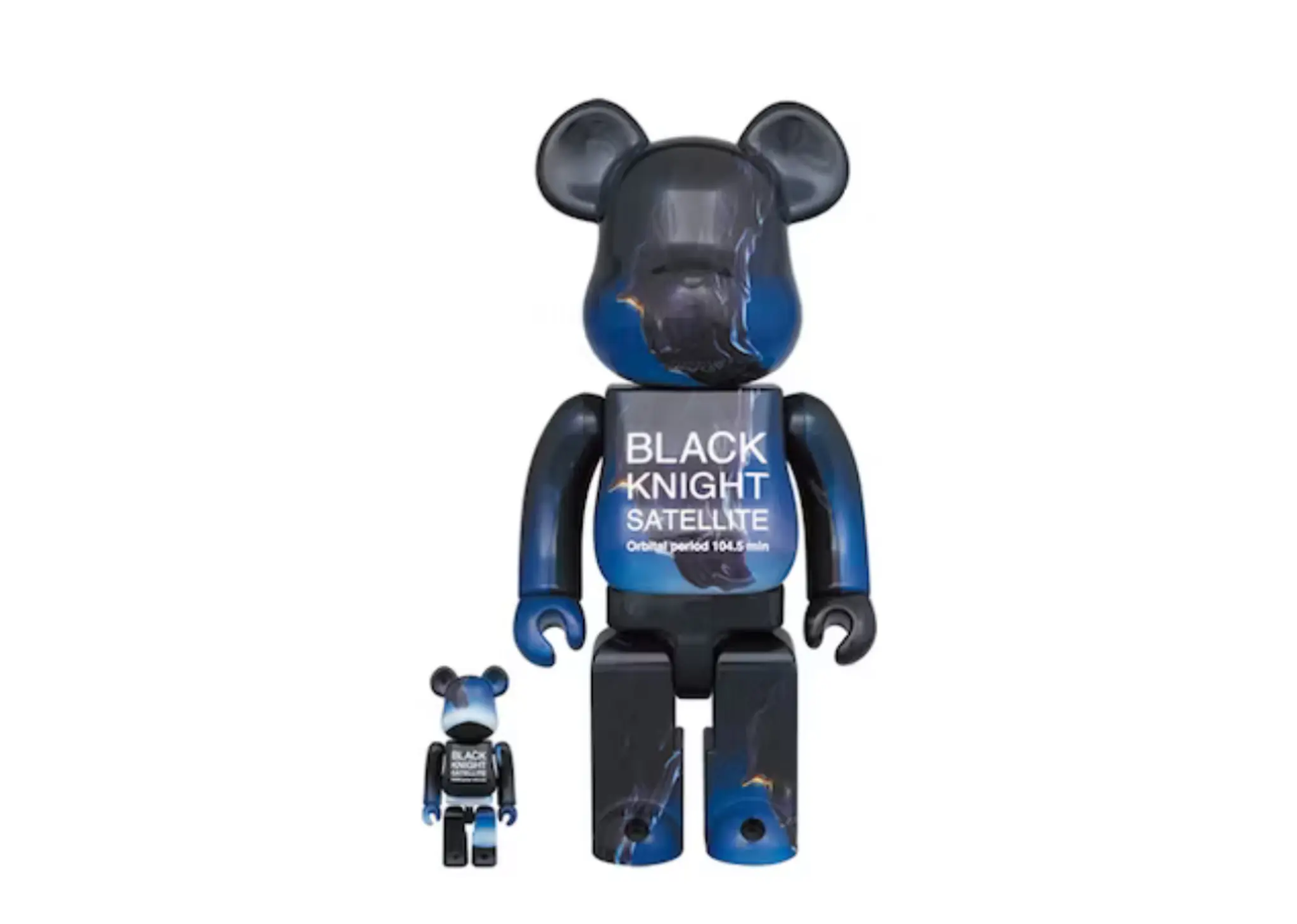 Bearbrick Black Knight Satellite 100% & 400% Set Blue