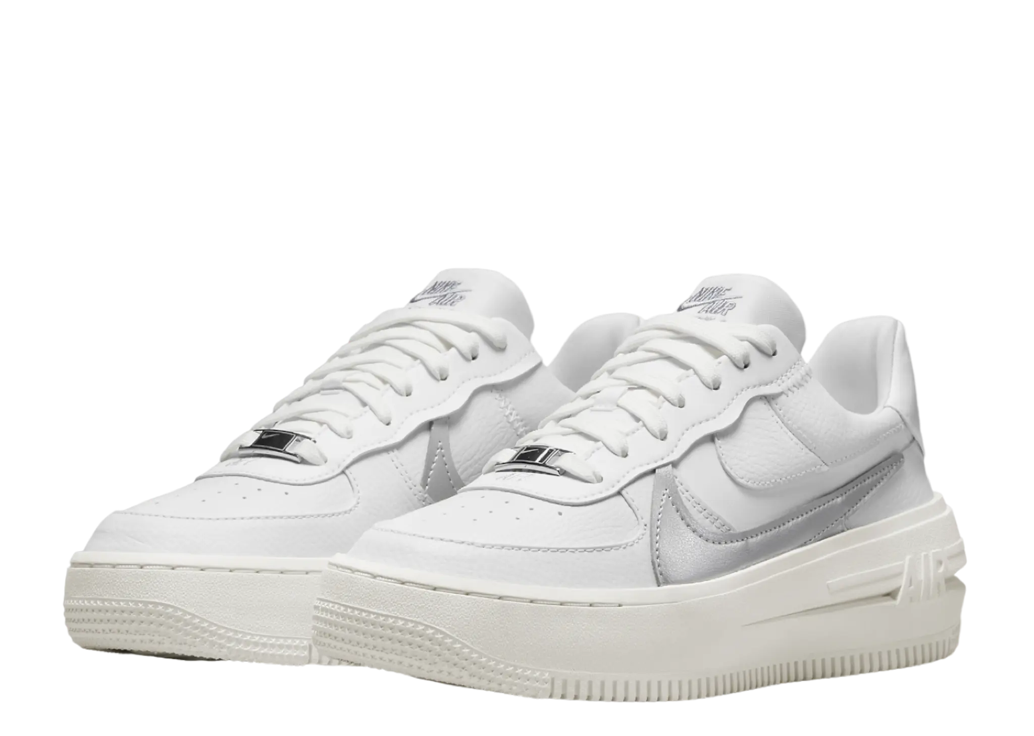 Nike Air Force 1 PLT.AF.ORM Summit White Metalic Silver (Women's) - photo 2